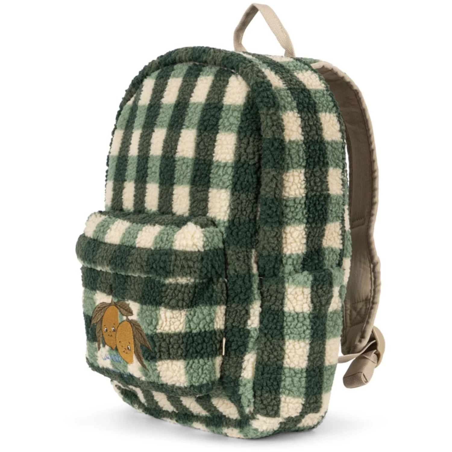 Konges Sløjd Green Check Jody Teddy Backpack Grs - Image 7