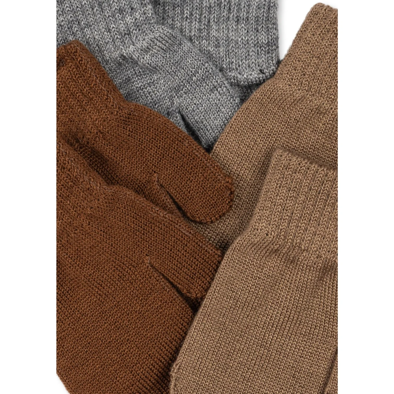 Konges Sløjd Grey Melange/Beige/Brown 3 Pack Filla Mittens - Image 2