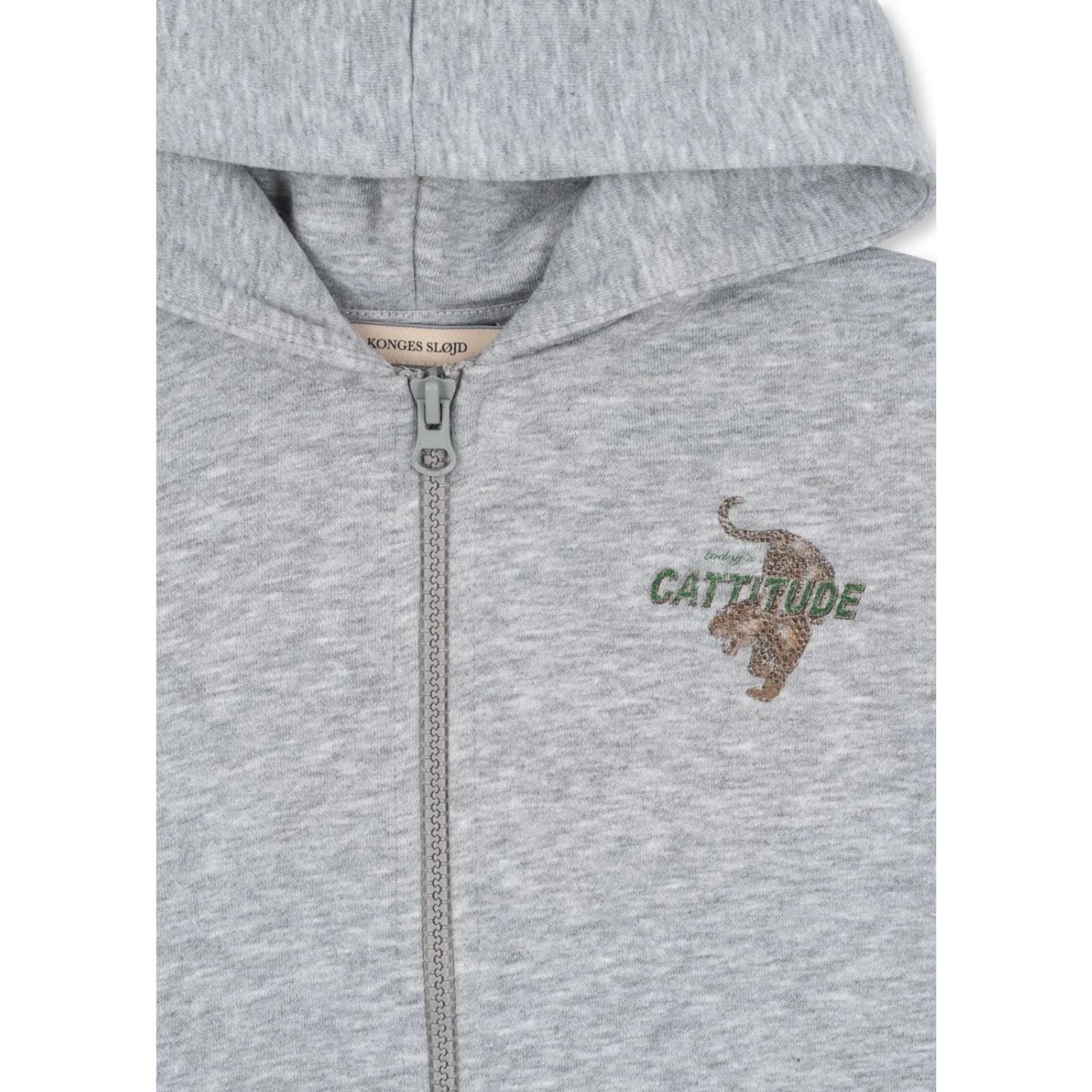 Konges Sløjd Grey Melange Lou Sweat Zip Hood Ocs - Image 4