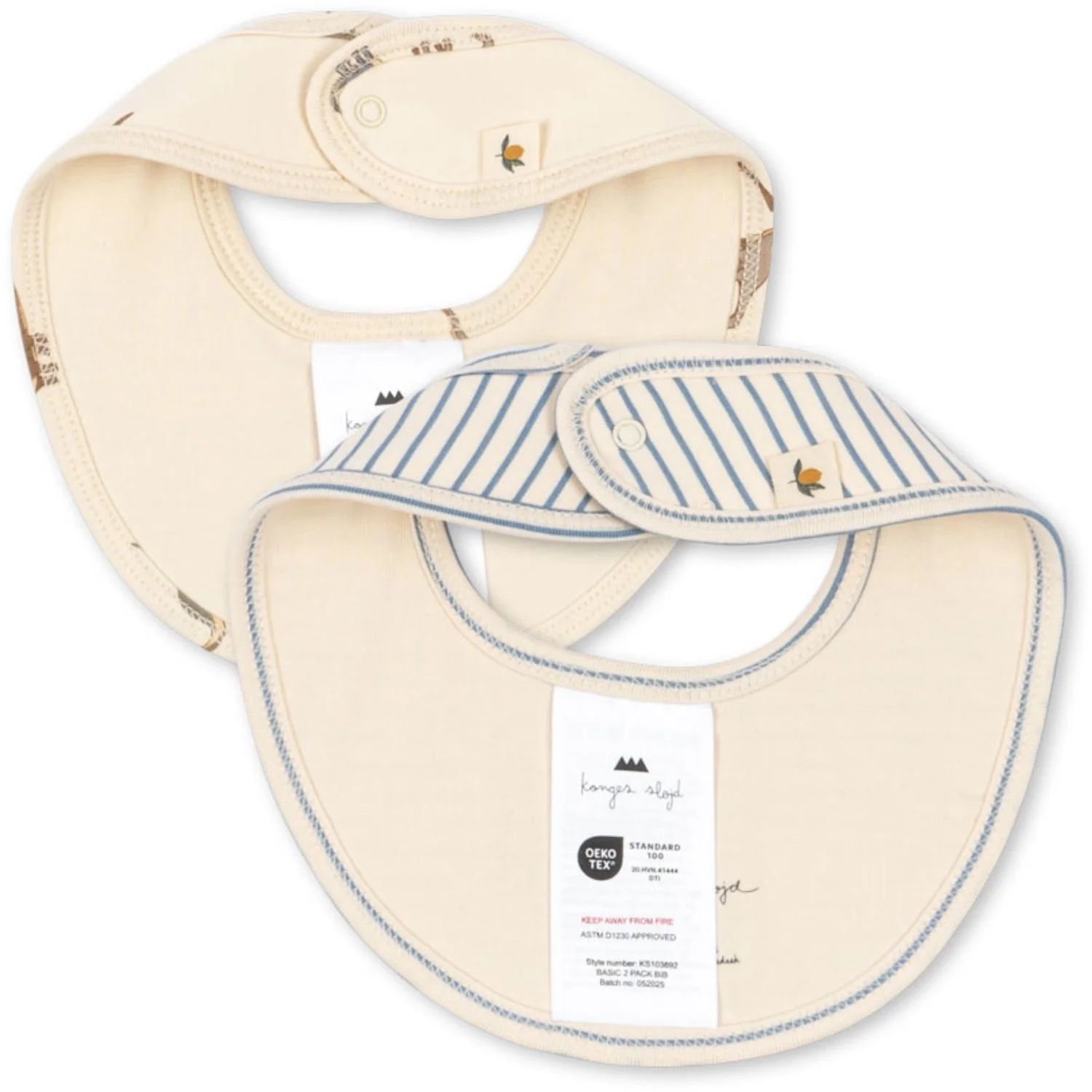 Konges Sløjd Kubi/Stripe Bluie Basic 2 Pack Bib - Image 3