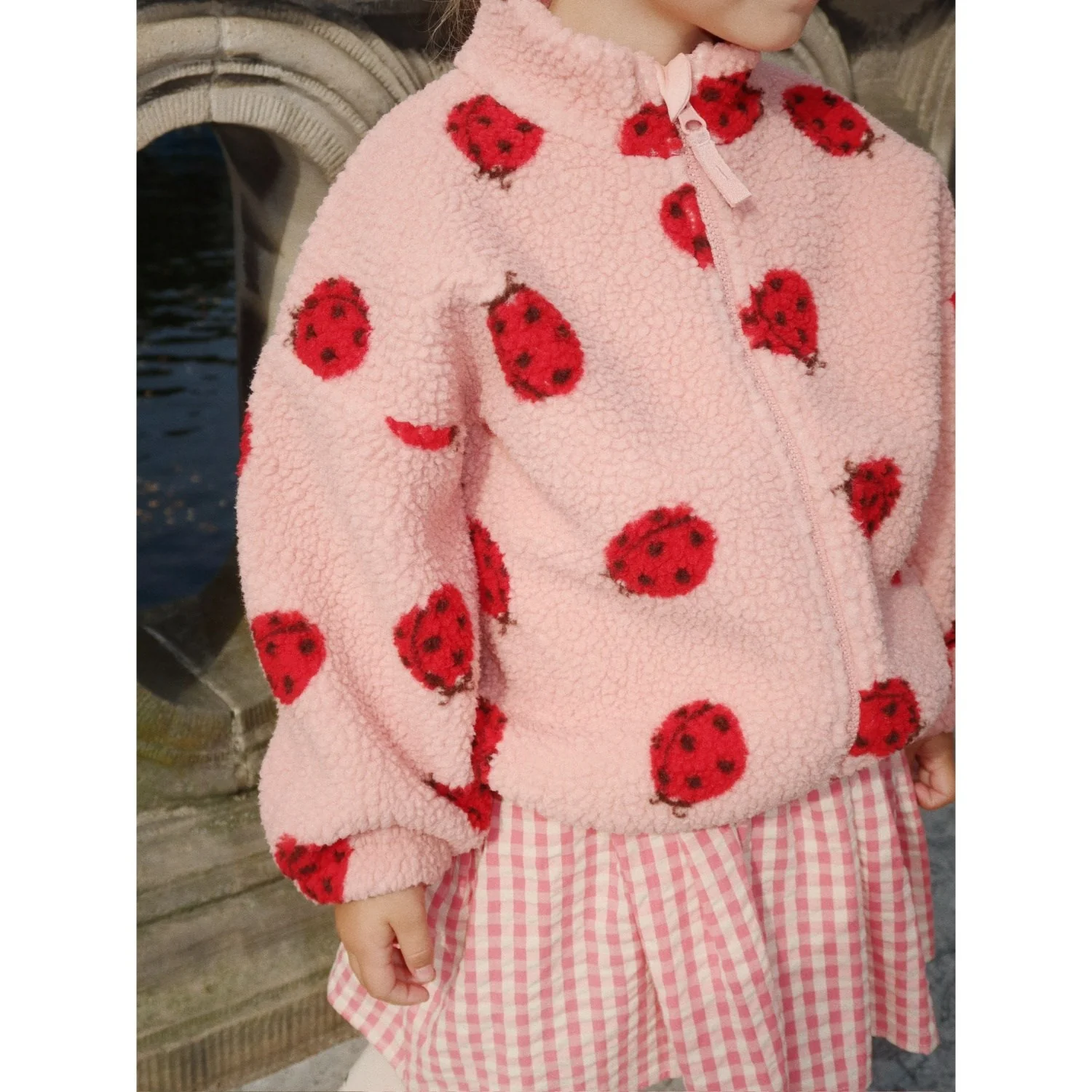 Konges Sløjd Ladybug Pink Jody Teddy Jacket Grs - Image 4