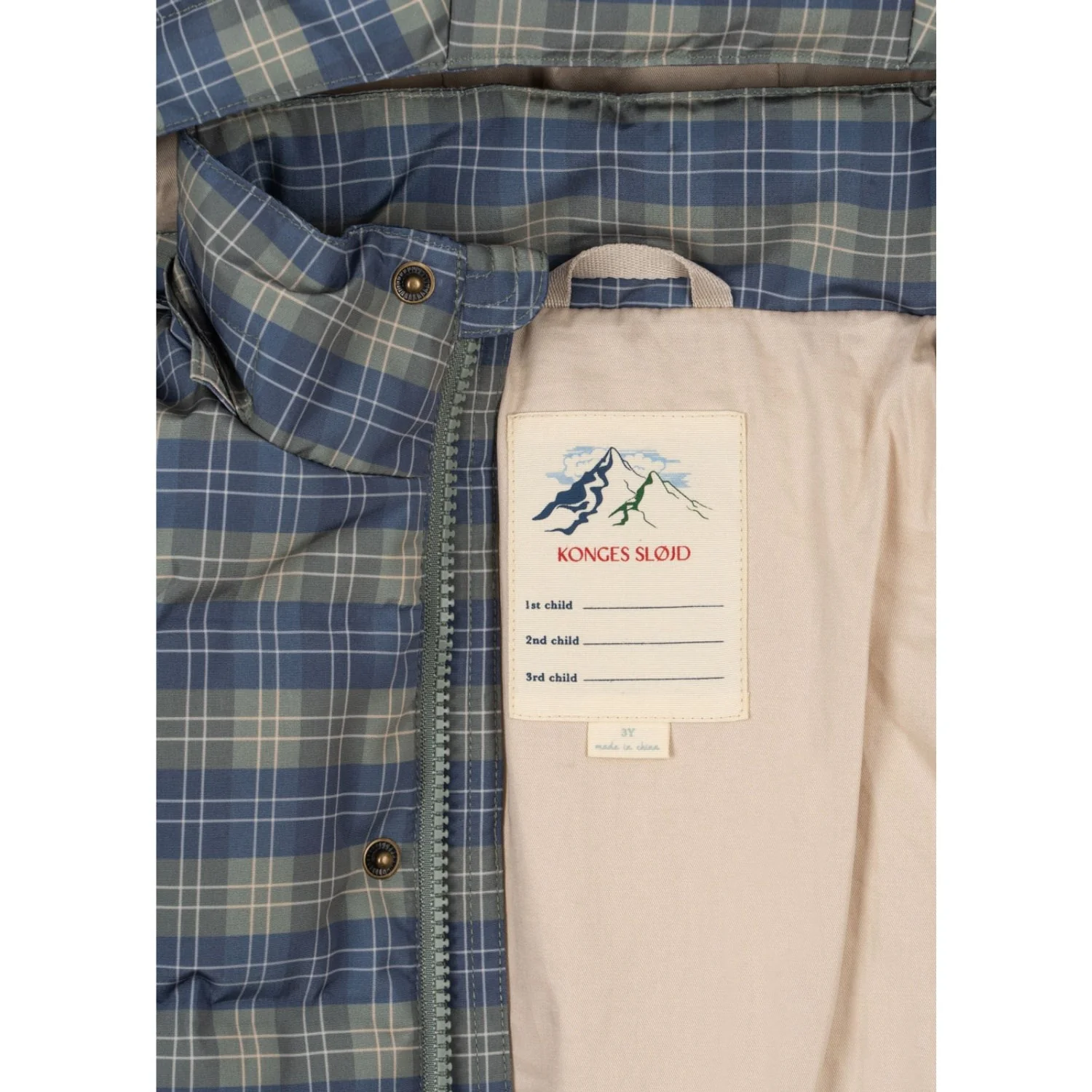 Konges Sløjd Laurel Blue Check Magnum Down Jacket Print Grs - Image 4