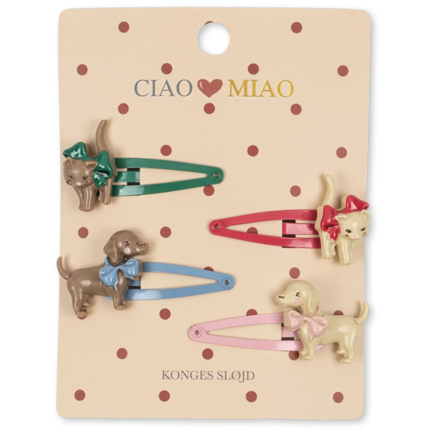 Konges Sløjd Multi 4 Pack Cats & Dogs Hair Clip - Image 4