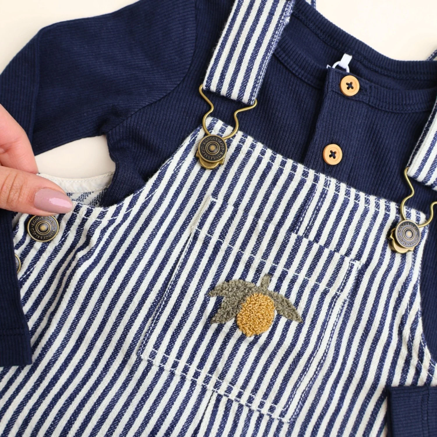 Konges Sløjd Naval Stripe Fender Overalls Gots - Image 10