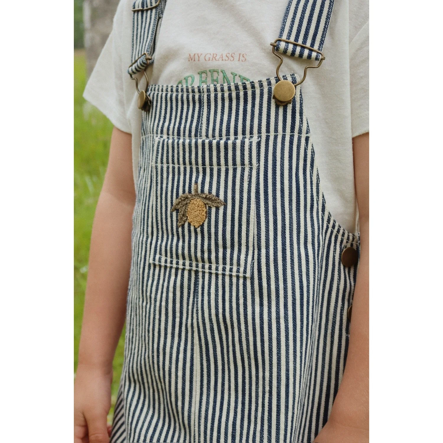 Konges Sløjd Naval Stripe Fender Overalls Gots - Image 2