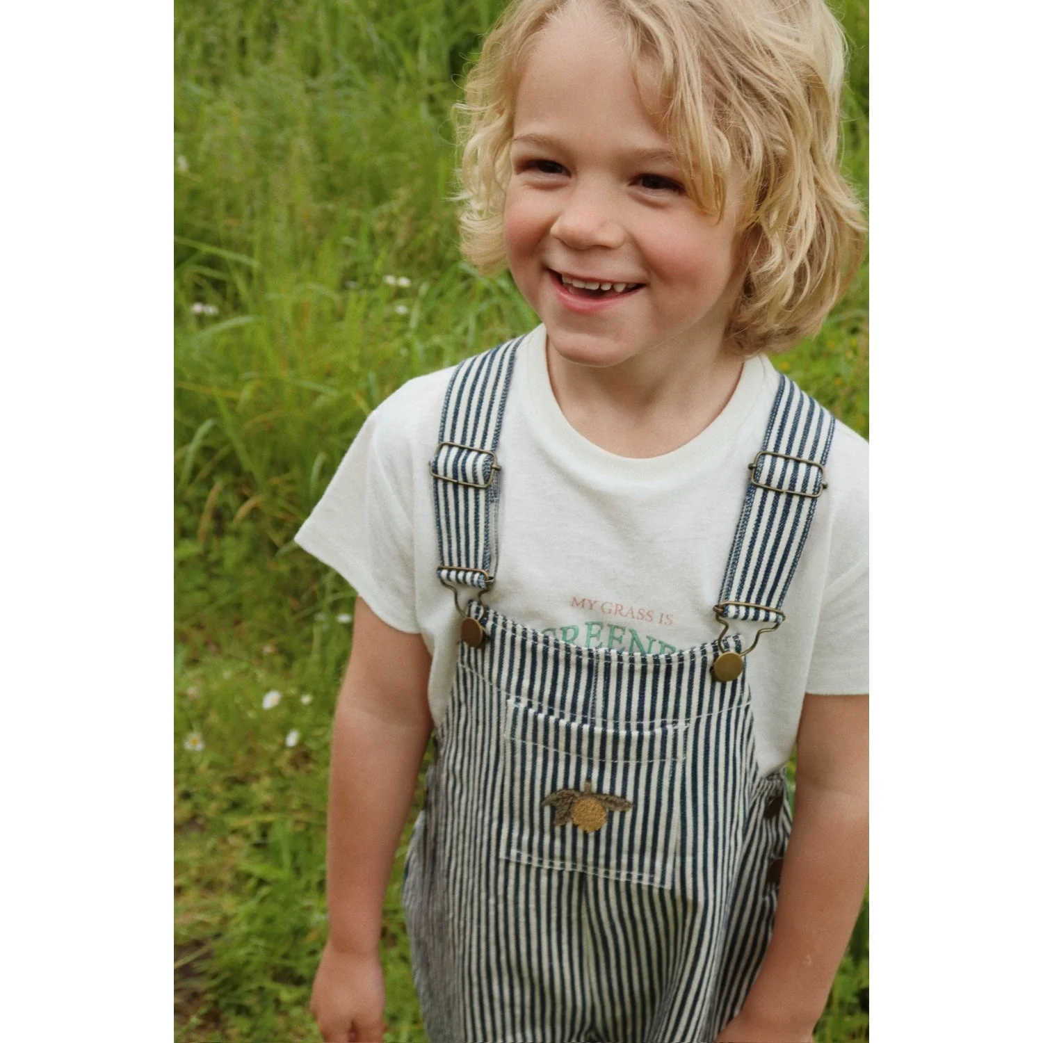 Konges Sløjd Naval Stripe Fender Overalls Gots - Image 3