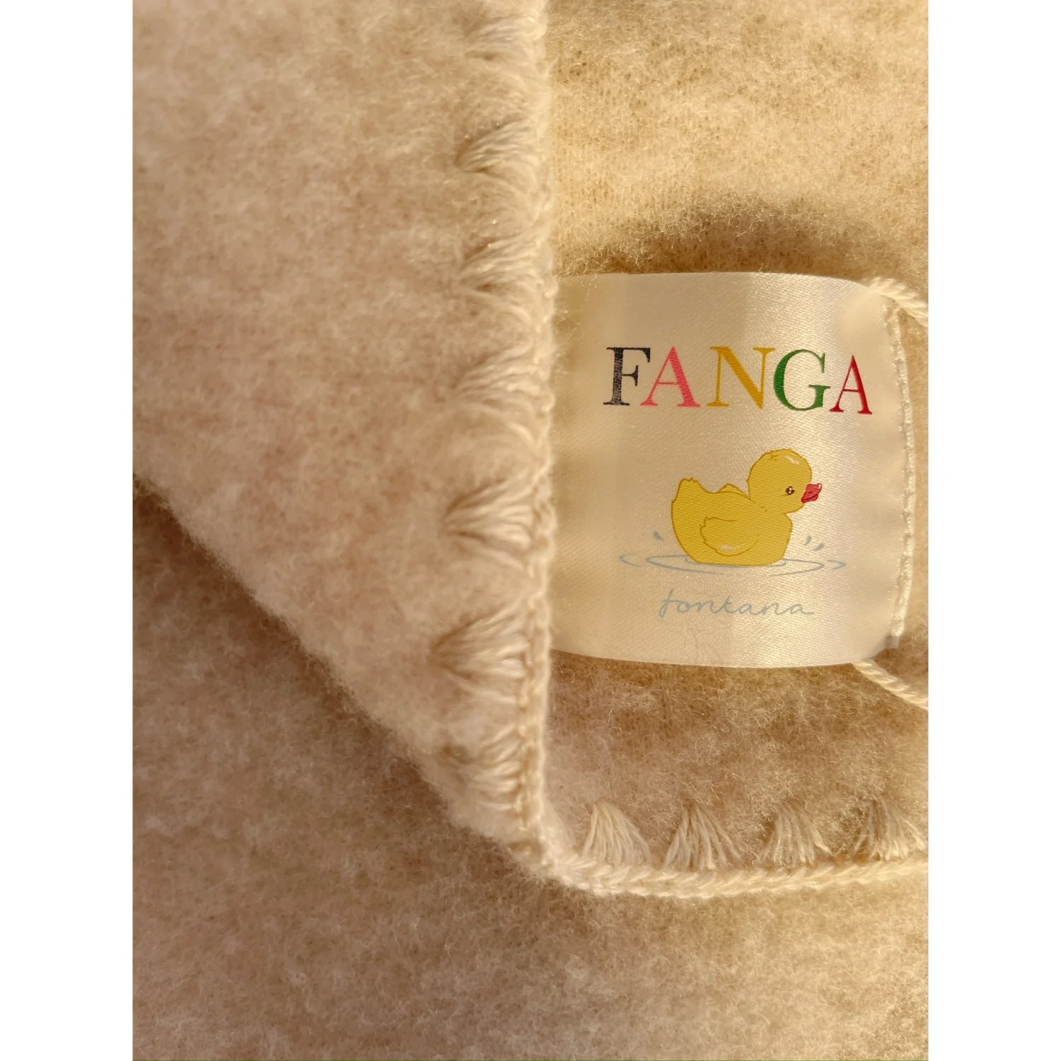 Konges Sløjd Fanga Oatmeal Melange Erba Wool Fleece Baby Blanket - Image 4