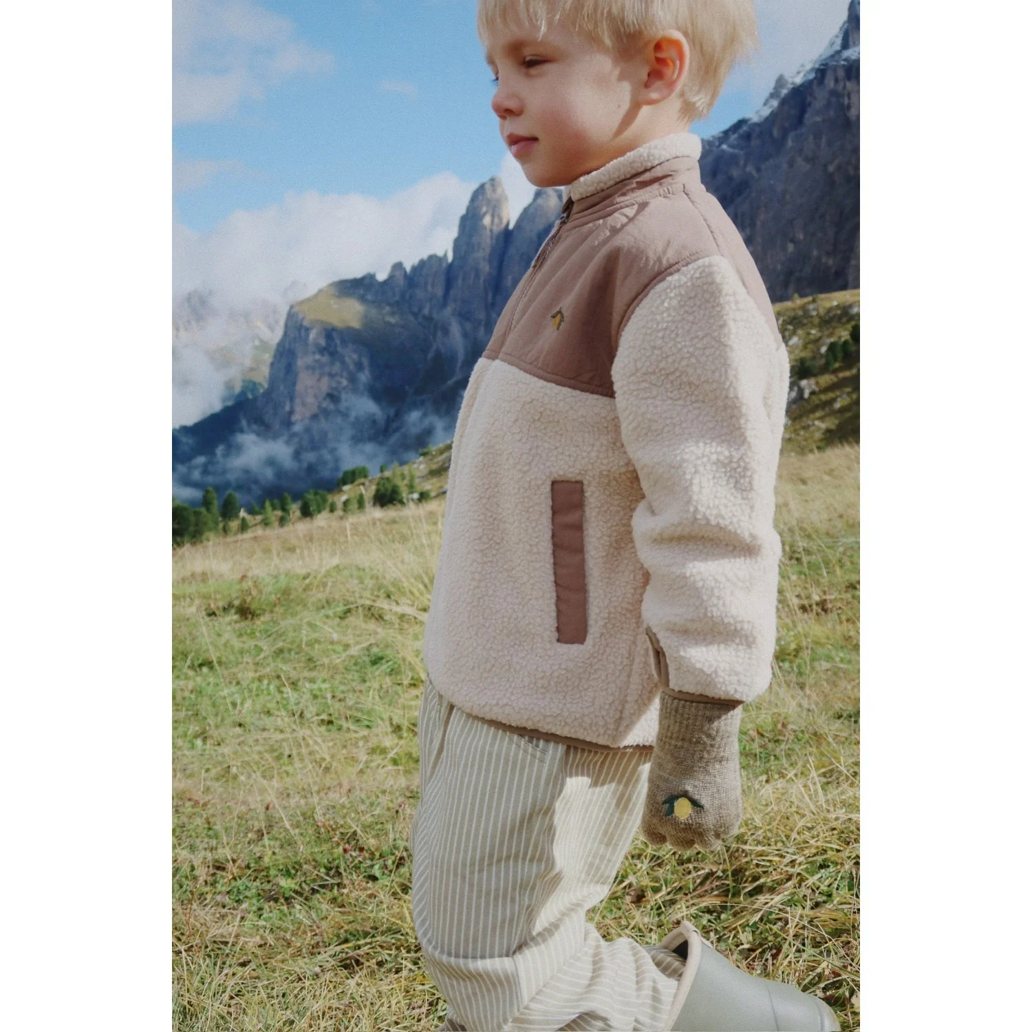Konges Sløjd Oxford Tan Flynn Fleece Jacket Grs - Image 2