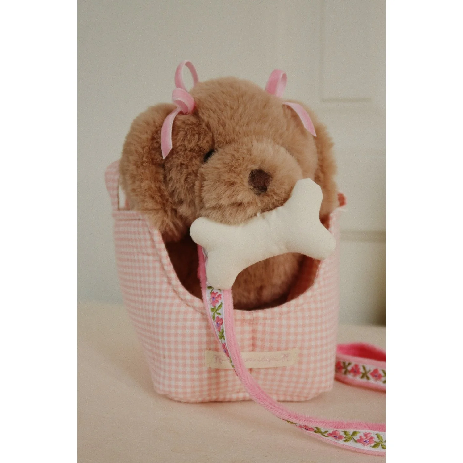 Konges Sløjd Pink Check Maude Puppy - Image 3
