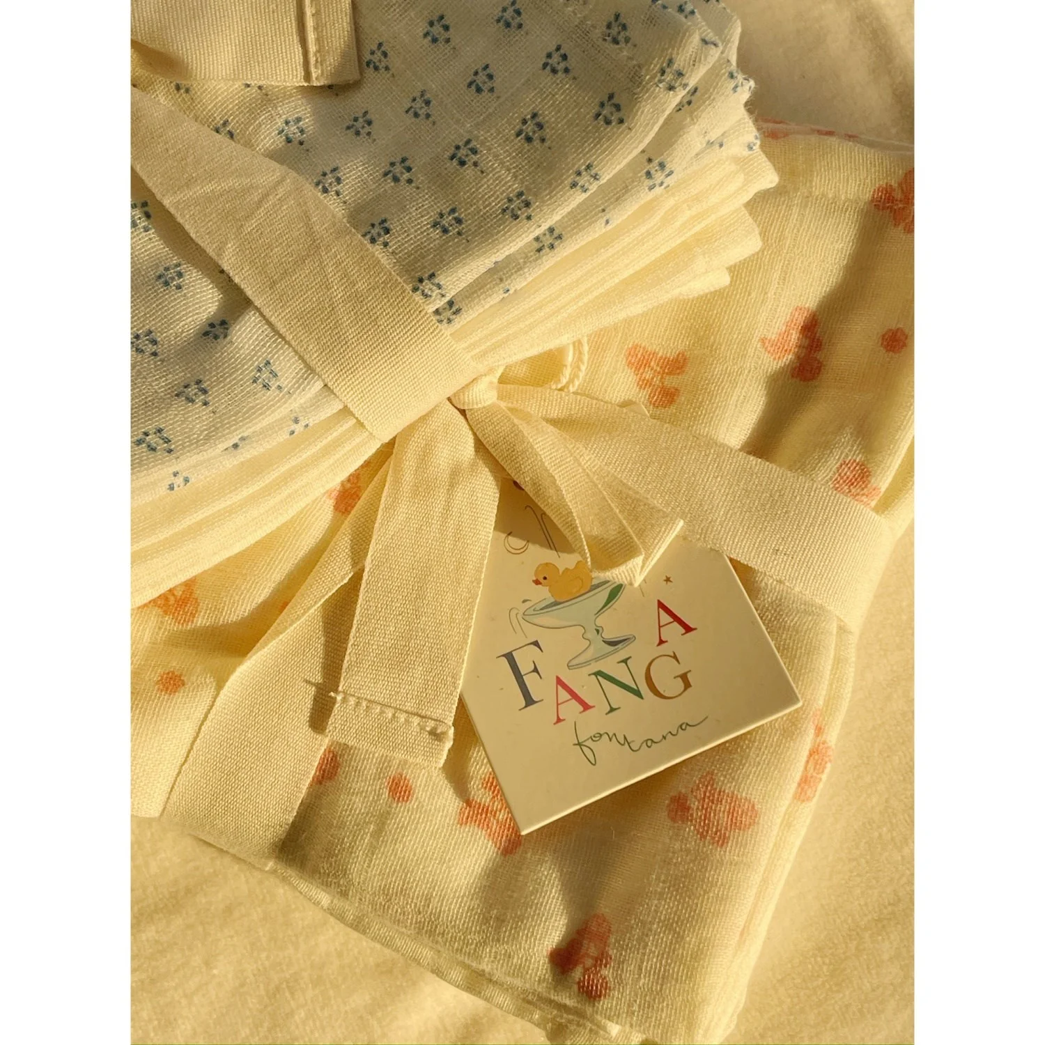 Konges Sløjd Fanga Punto Blu Bellini 3 Pack Muslin Cloth GOTS - Image 4