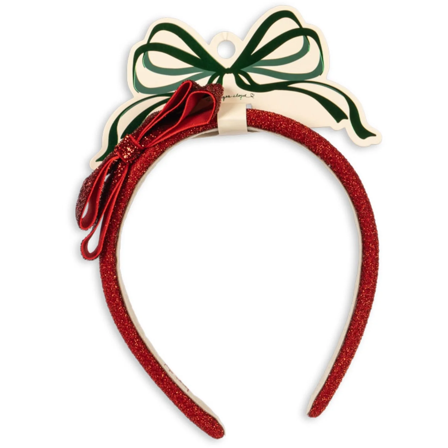 Konges Sløjd Red/Glitter Velvet Bow Hairbrace - Image 6