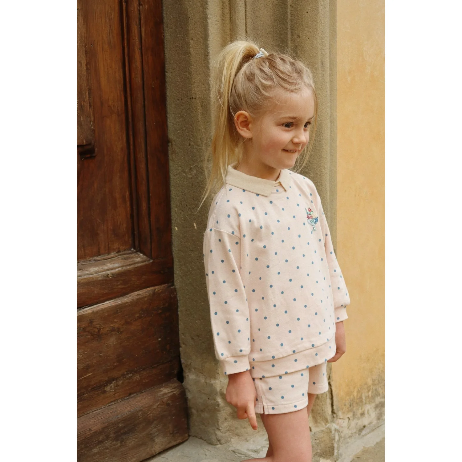 Konges Sløjd Rosewater Dot Spotty Sweat Shorts Gots - Image 3