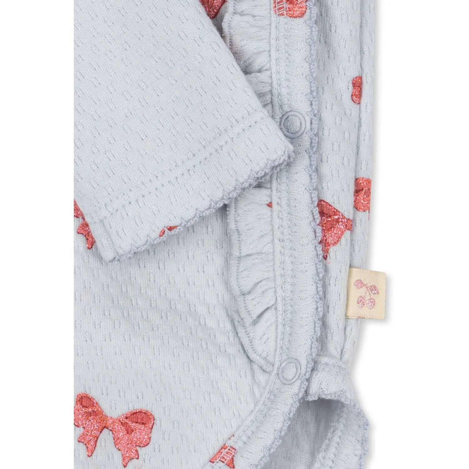 Konges Sløjd Rosia Blue Bow Sui Newborn Frill Body GOTS - Image 3