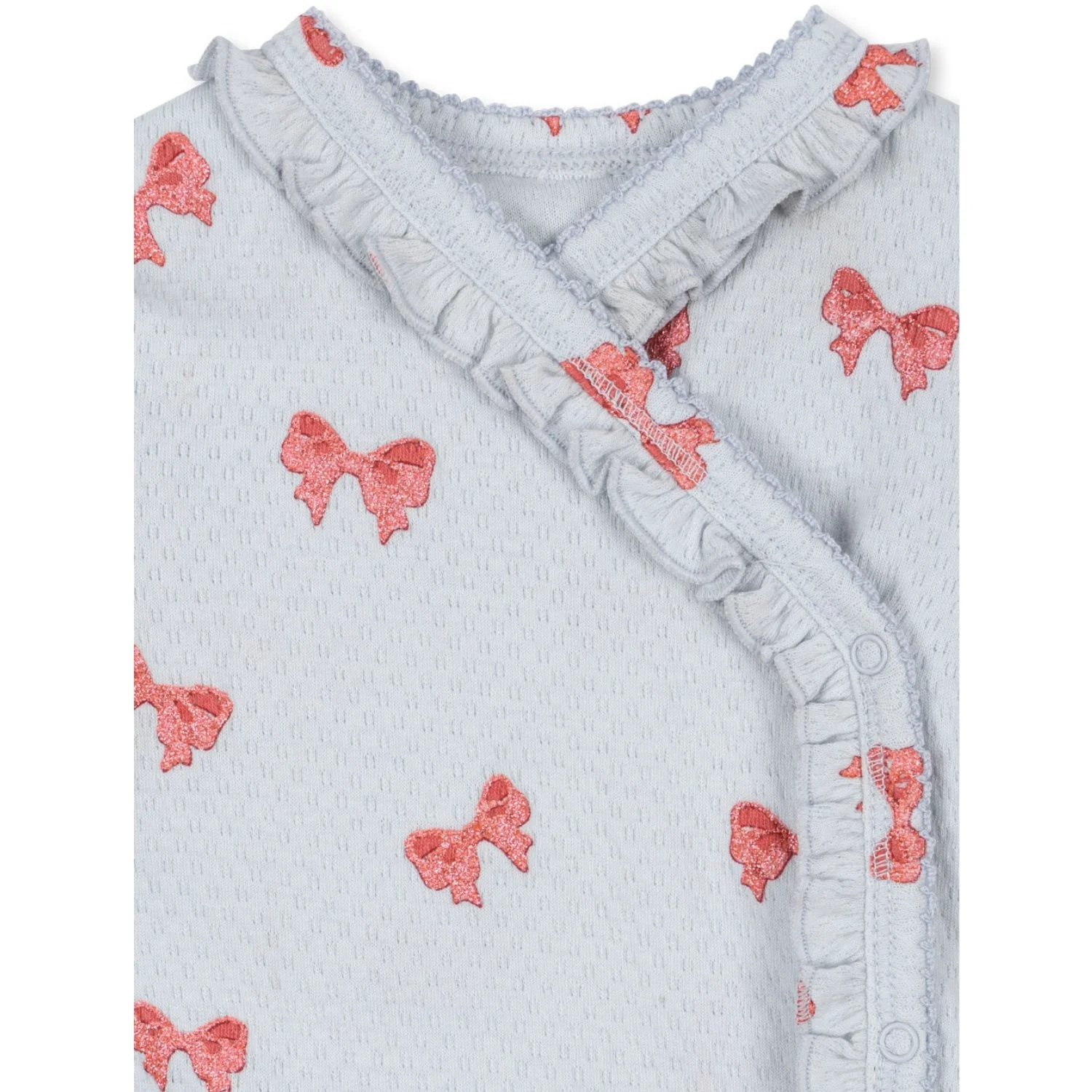 Konges Sløjd Rosia Blue Bow Sui Newborn Frill Body GOTS - Image 4