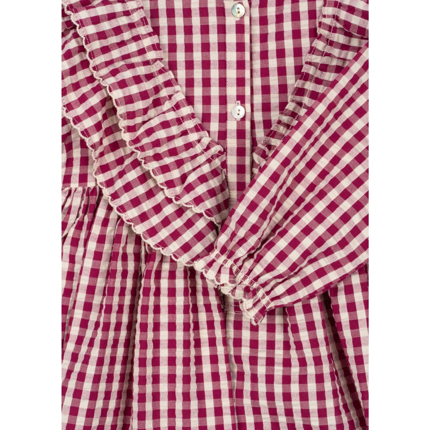 Konges Sløjd Sangria/Butter Check Kim Dress GOTS - Image 2