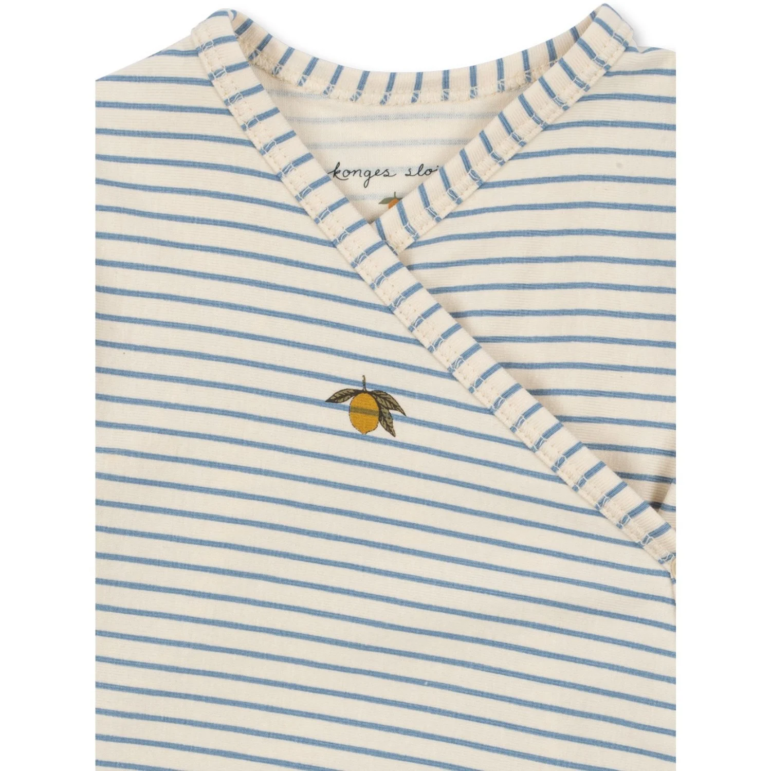 Konges Sløjd Stripe Bluie Basic Newborn Onesie GOTS - Image 2