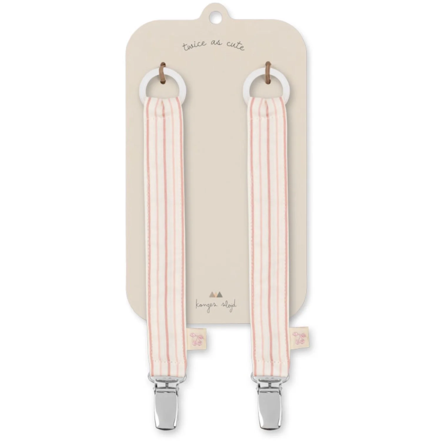 Konges Sløjd Stripie Petite Rose 2 Pack Pacifier Strap - Image 2