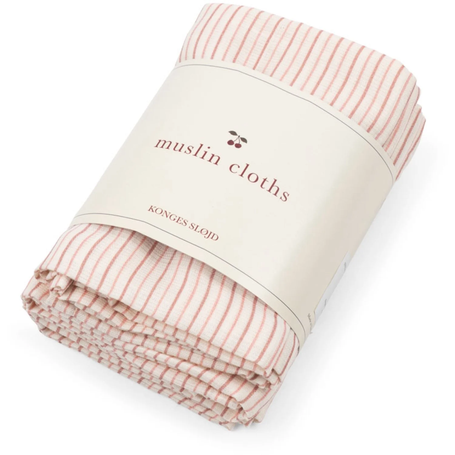 Konges Sløjd Stripie Petite Rose 3 Pack Muslin Cloth Gots - Image 3