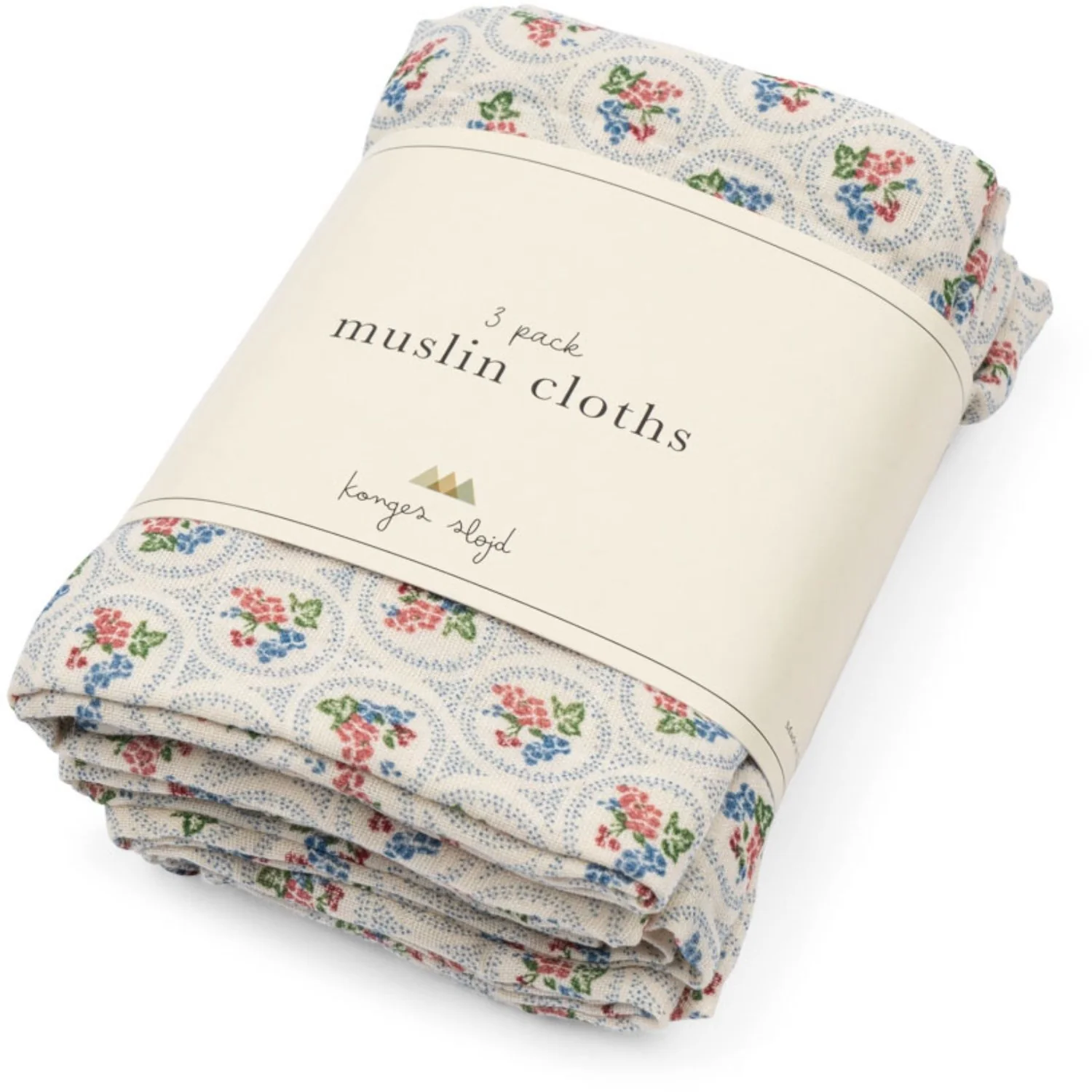 Konges Sløjd Verona Blues 3 Pack Muslin Cloth Gots