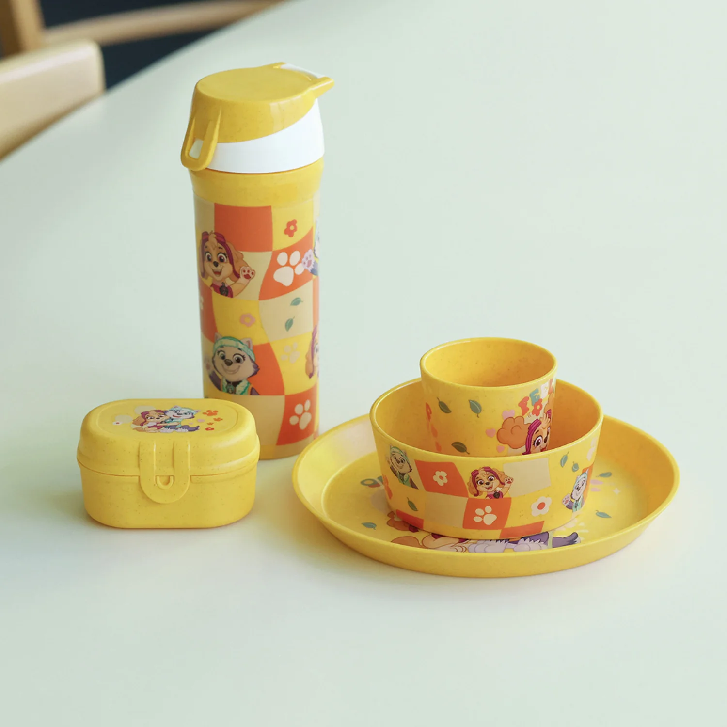 Koziol Organic Honey Yellow Small Plate + Bowl + Cup Connect Grow Paw Patrol - Image 2