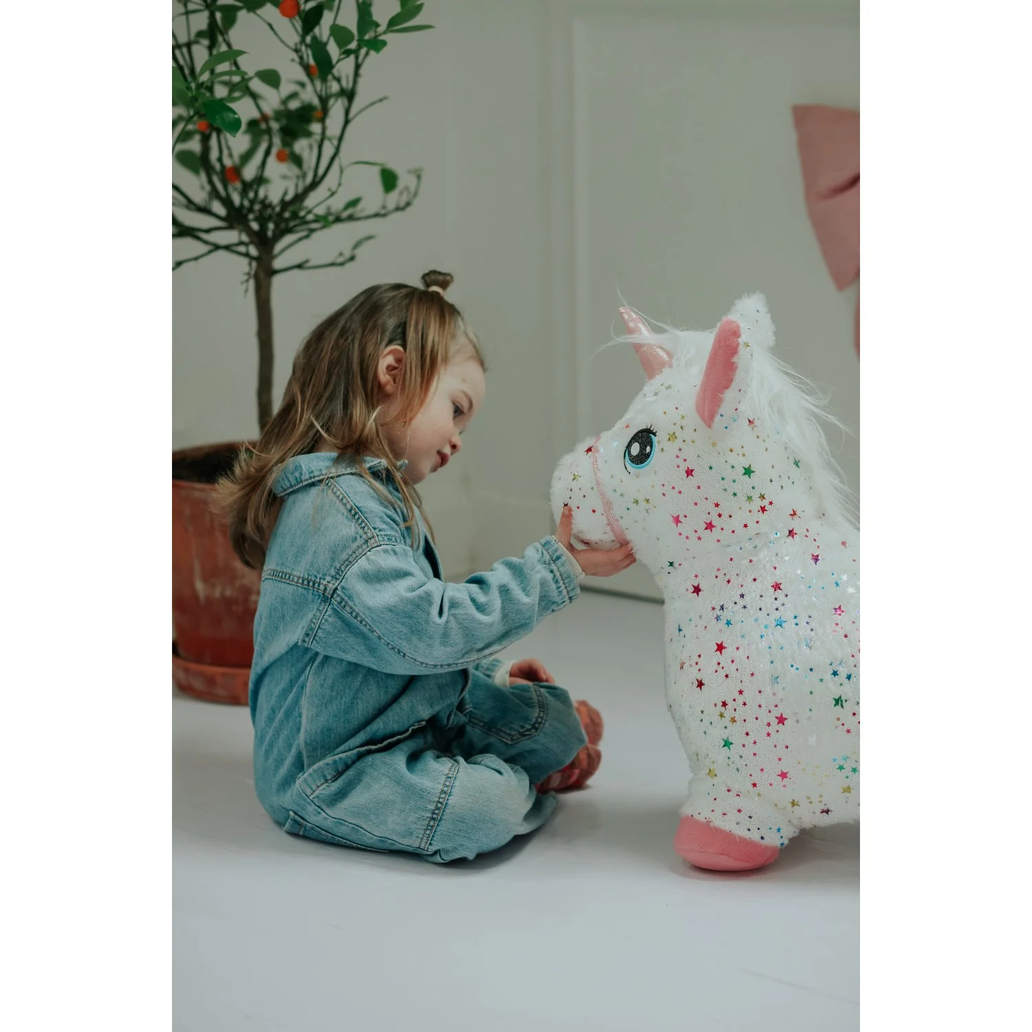 KREA® Hop And Bounce Plush Unicorn With White Hair - Image 2