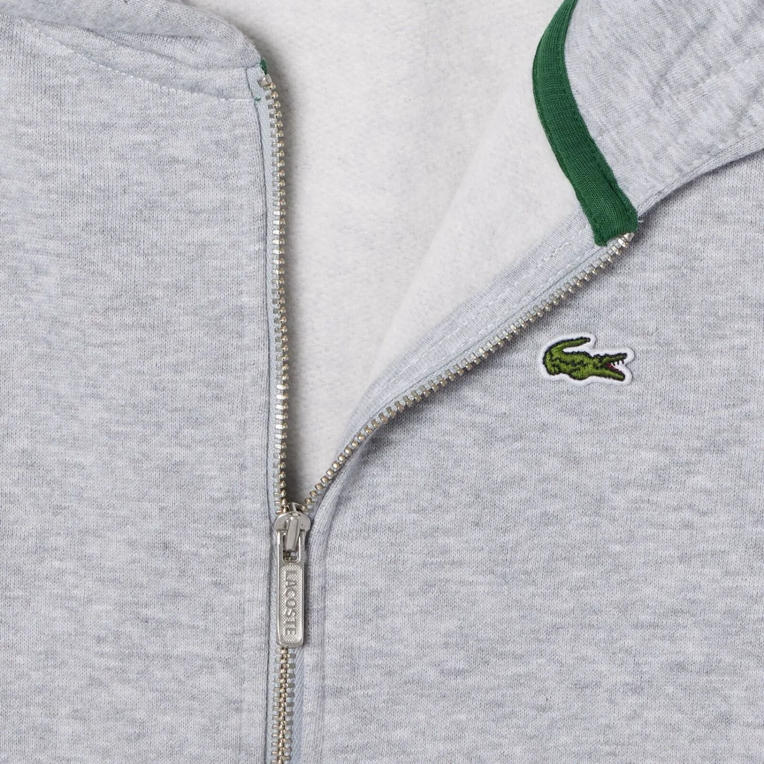 LACOSTE Argent Chine Heather Core Fleece Full Zip Hoodi - Image 5