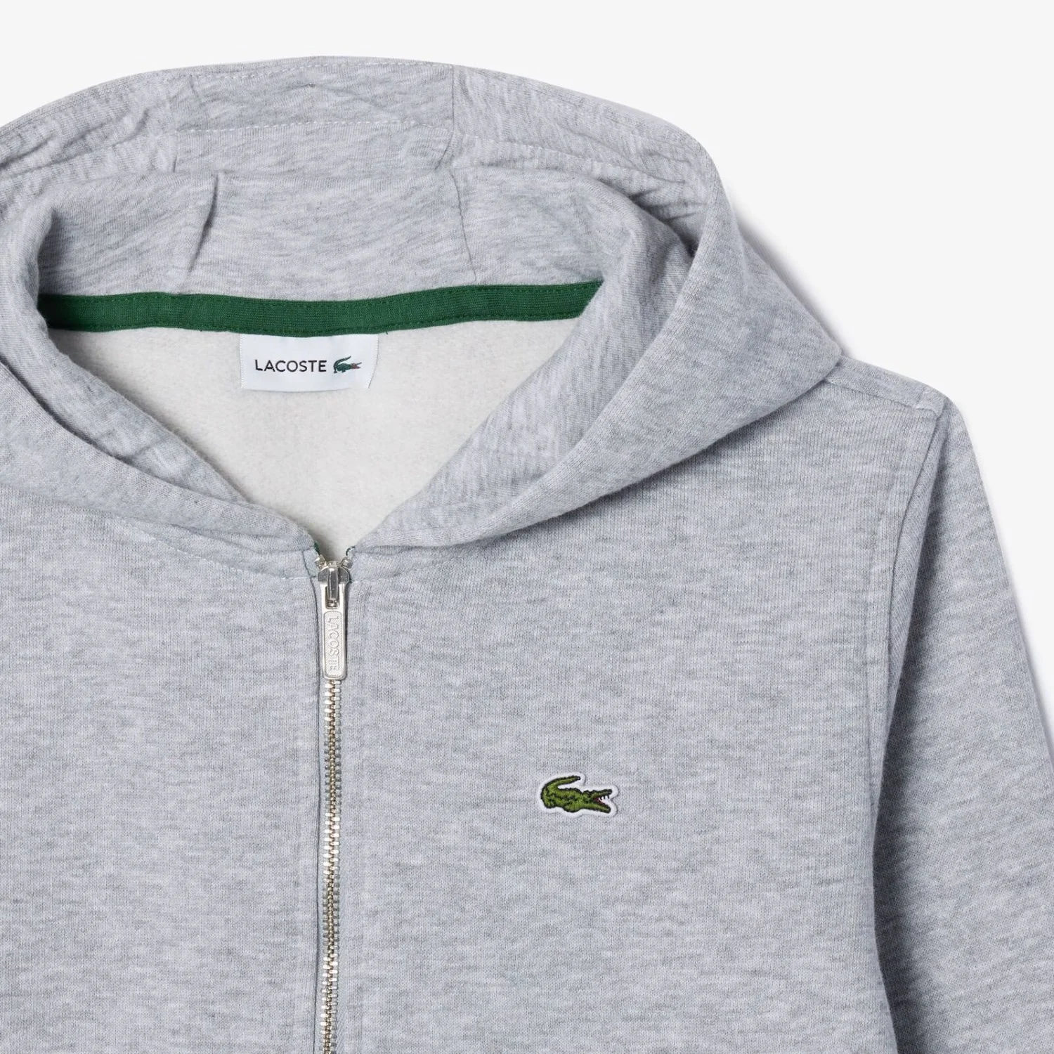 LACOSTE Argent Chine Heather Core Fleece Full Zip Hoodi - Image 6