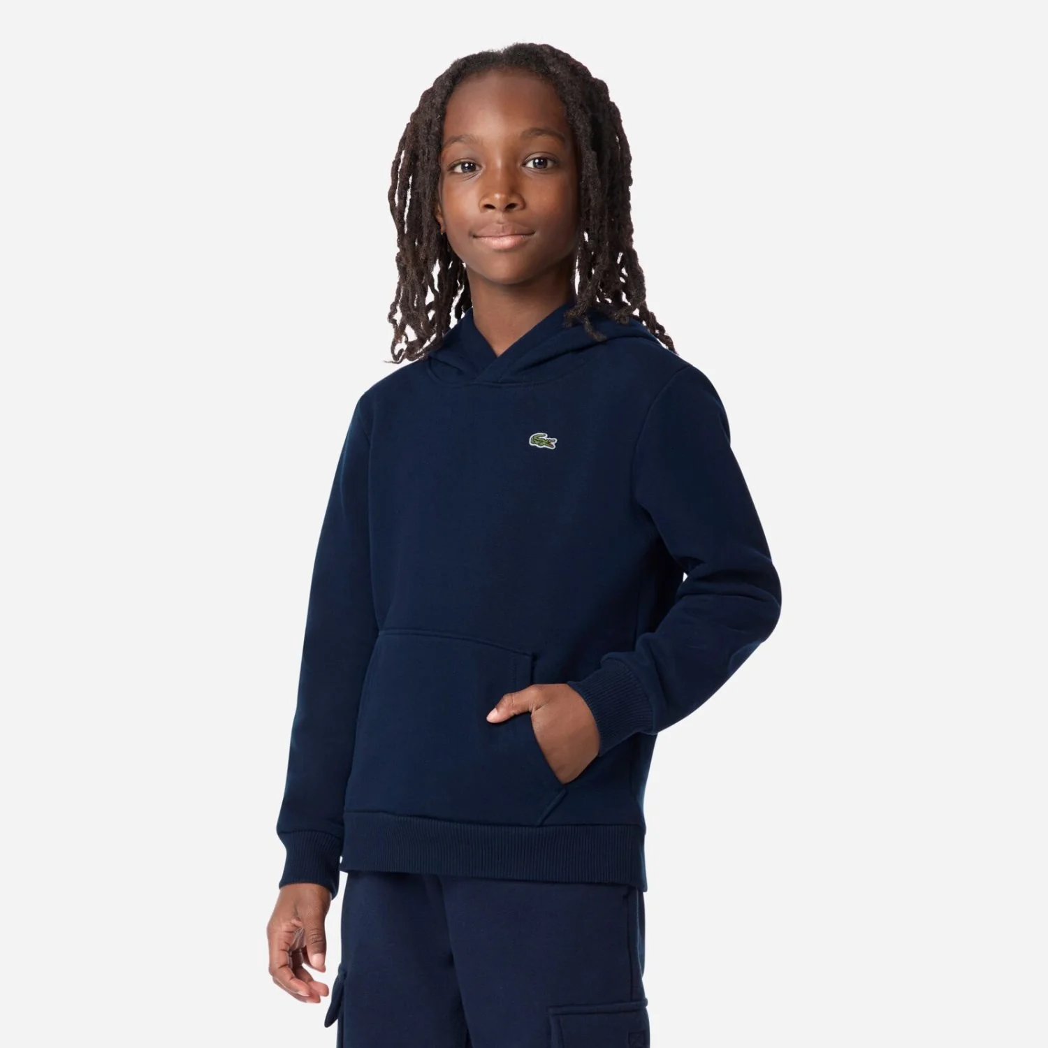 LACOSTE Marine Core Fleece Pullover Hoodi - Image 2