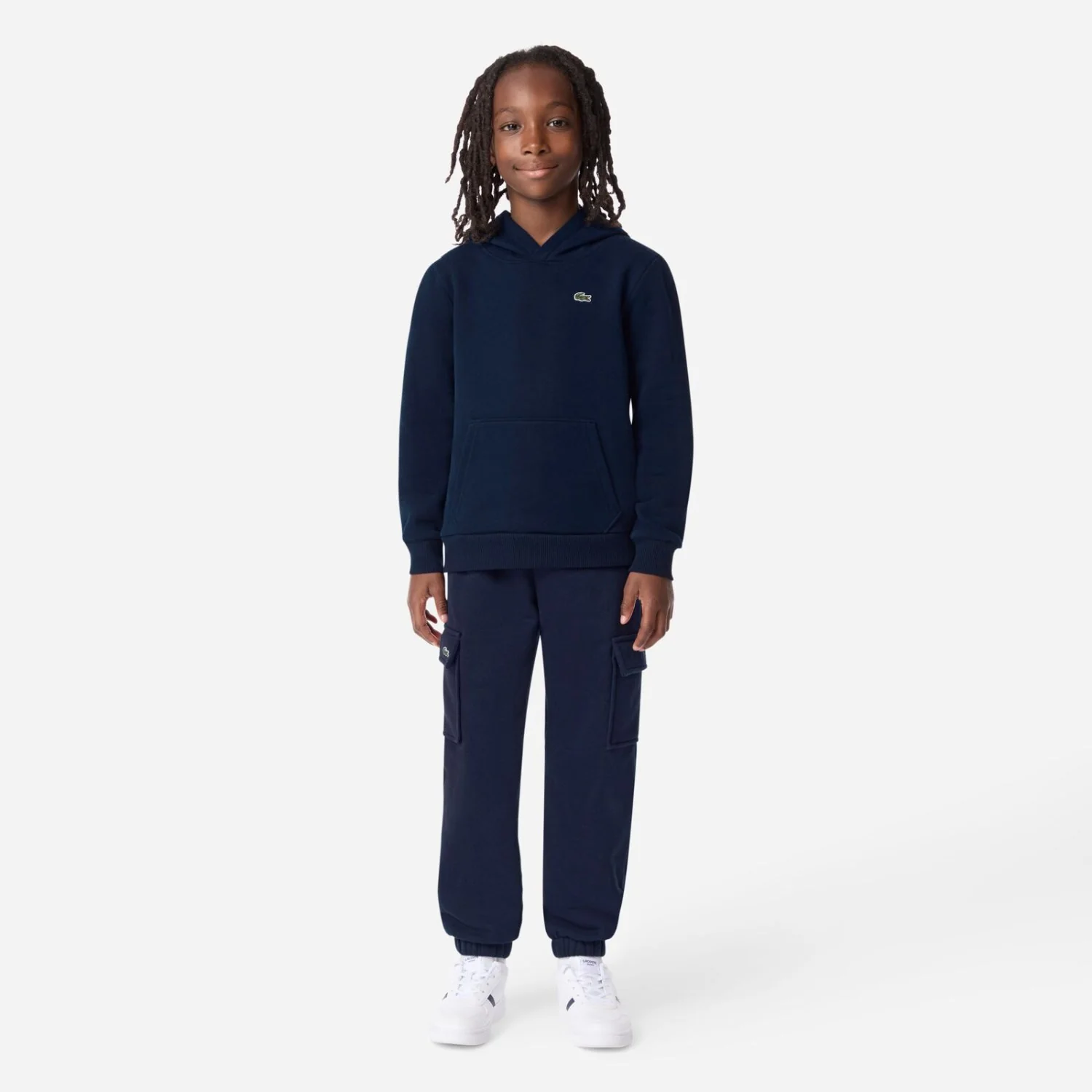 LACOSTE Marine Core Fleece Pullover Hoodi - Image 3