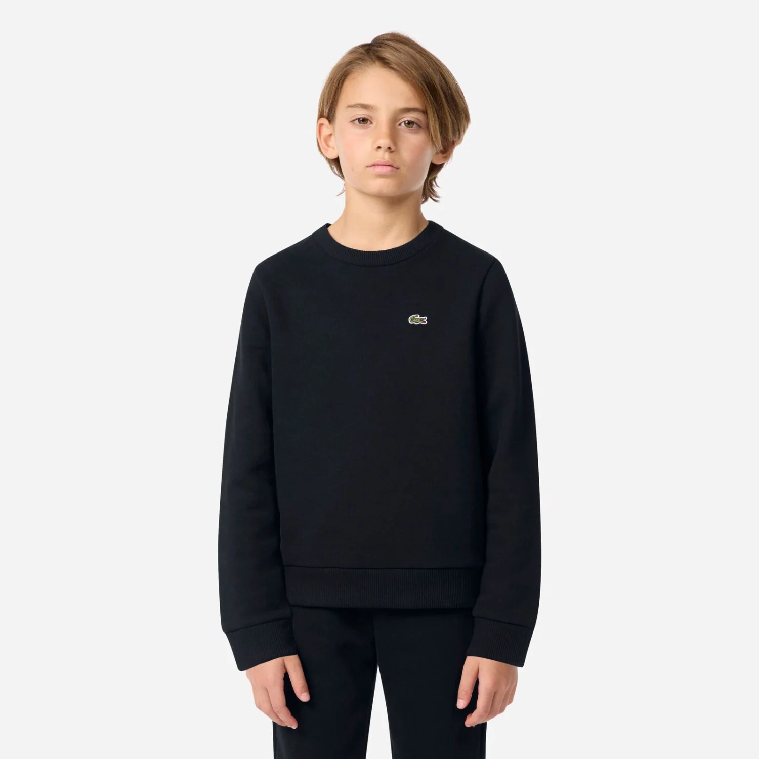 LACOSTE Noir Core Fleece Crew - Image 2
