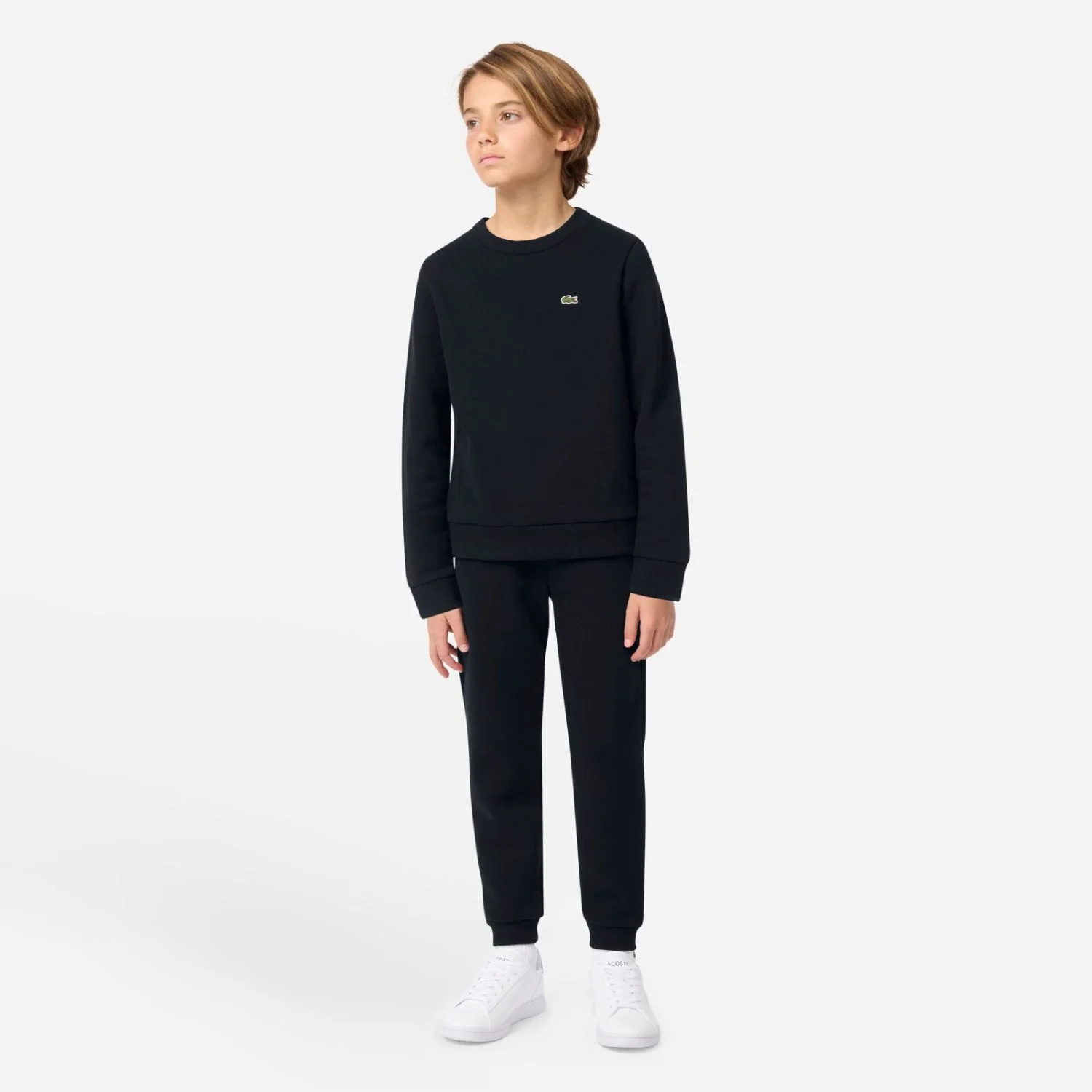 LACOSTE Noir Core Fleece Crew - Image 3