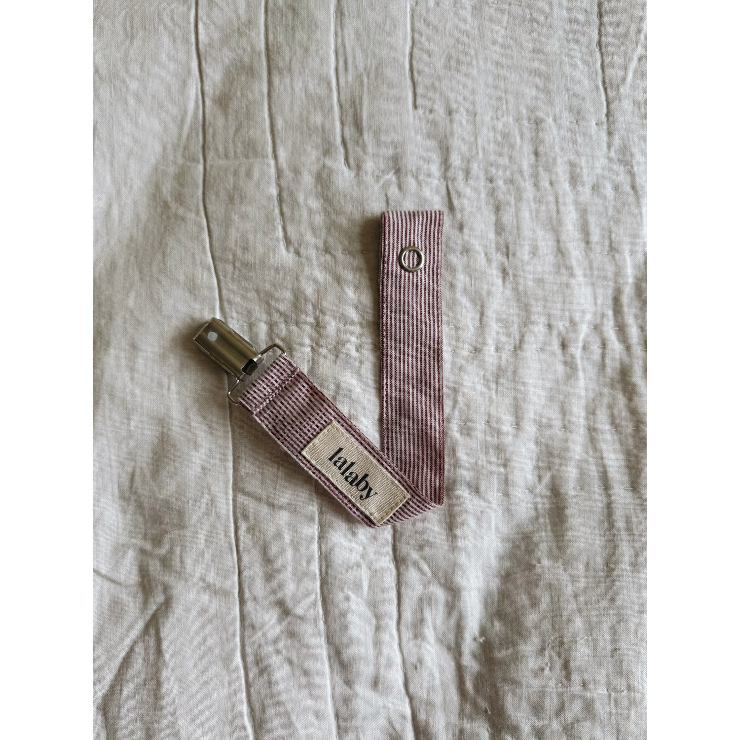 Lalaby Berry Stripe Pacifier Clip - Image 3