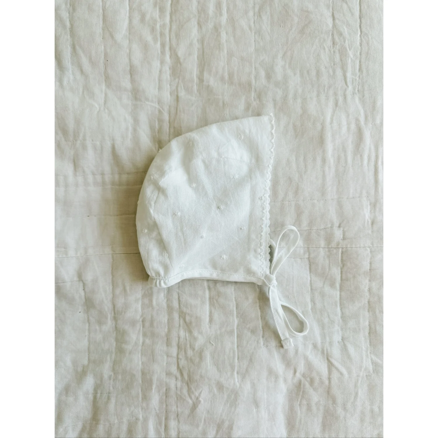 Lalaby Linn Bonnet - White Dot - Image 3