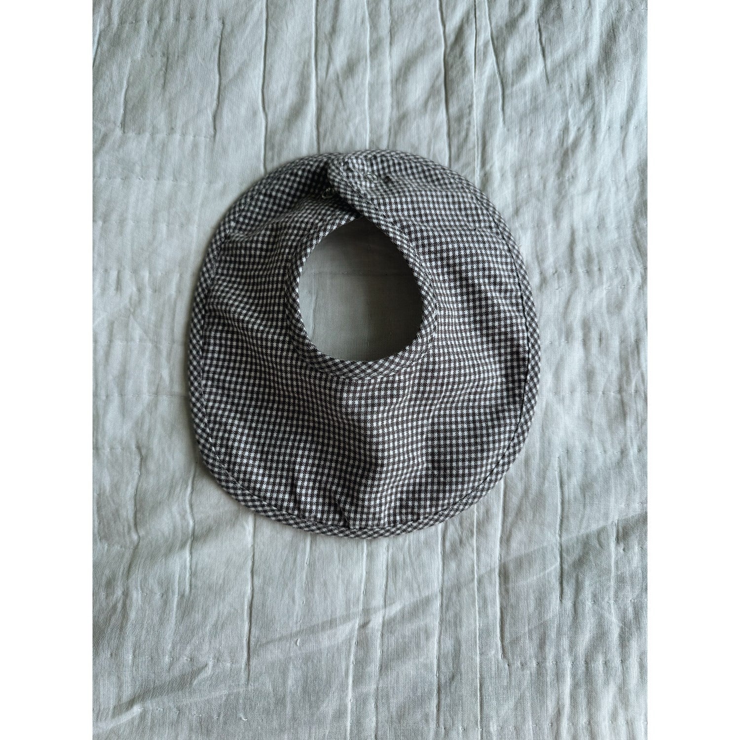 Lalaby Tiny Check Brown Classic Bib - Image 2