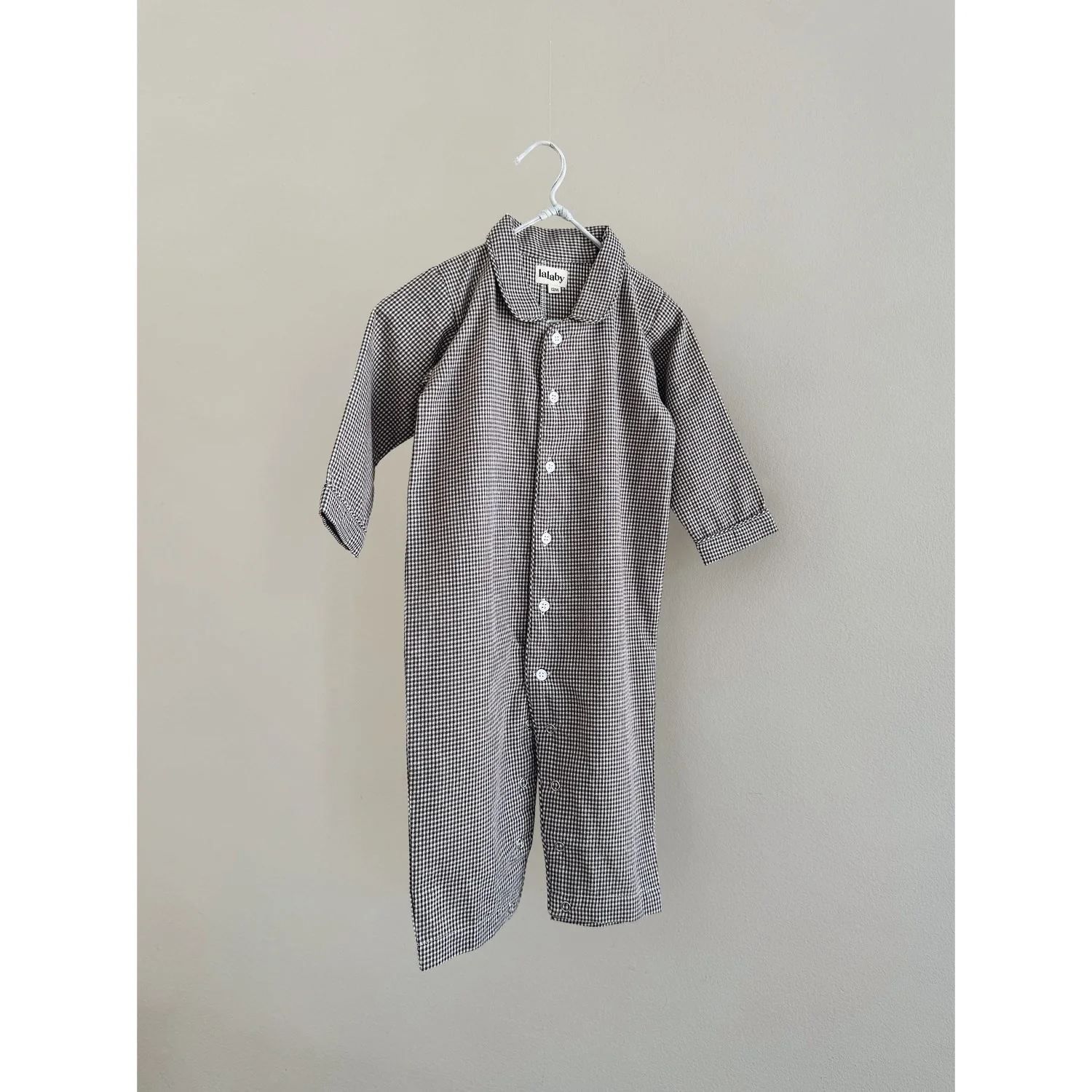 Lalaby Tiny Check Brown Classic Pj Suit - Image 5