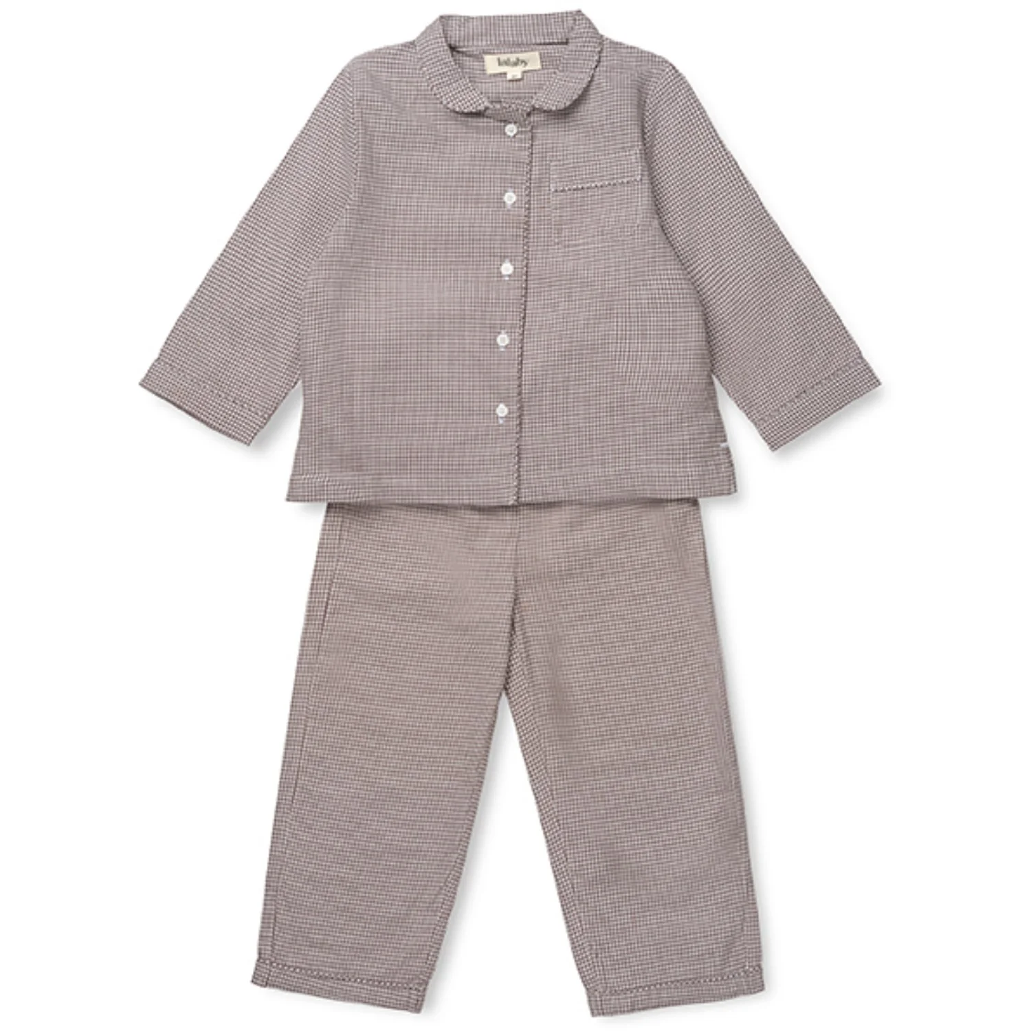 Lalaby Tiny Check Brown Classic Pyjamas