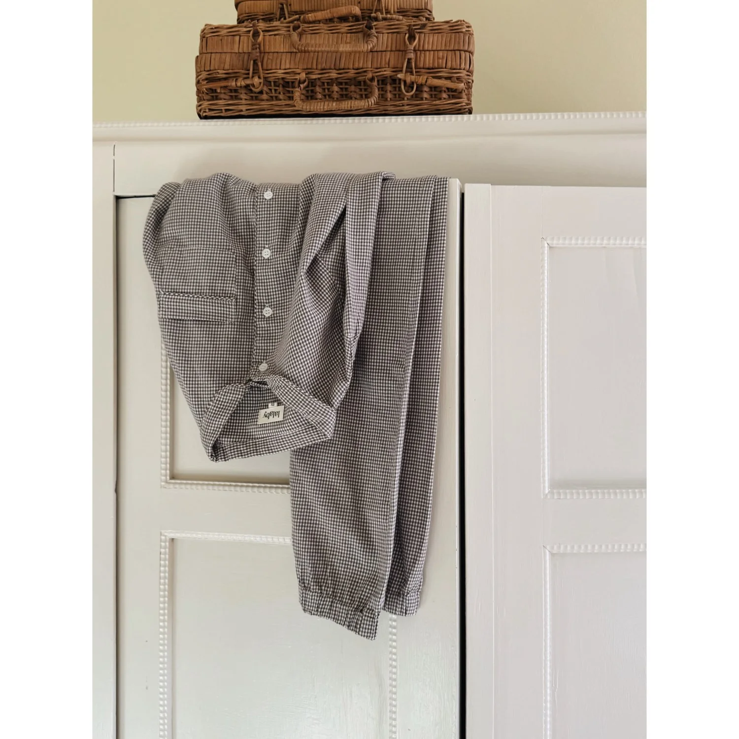 Lalaby Tiny Check Brown Classic Pyjamas - Image 10