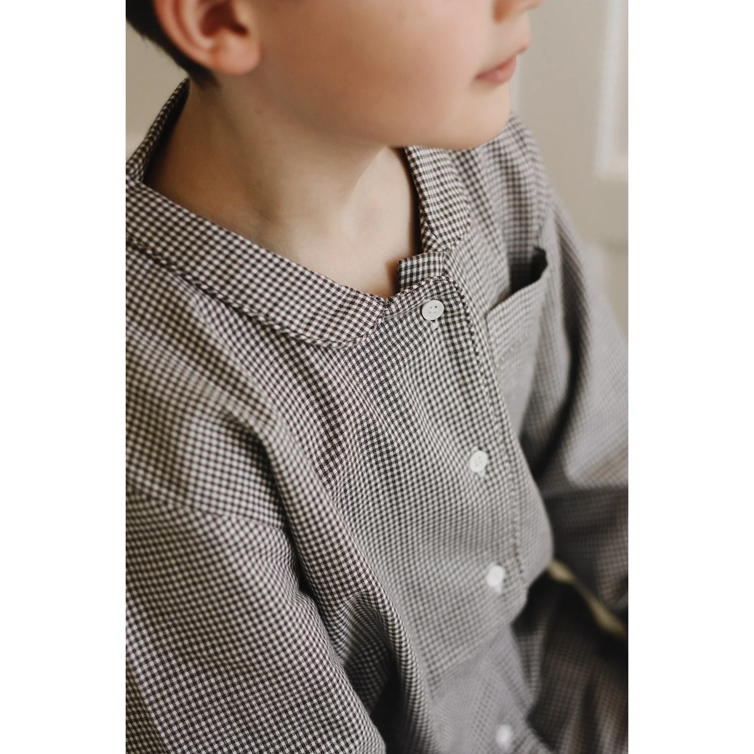 Lalaby Tiny Check Brown Classic Pyjamas - Image 3
