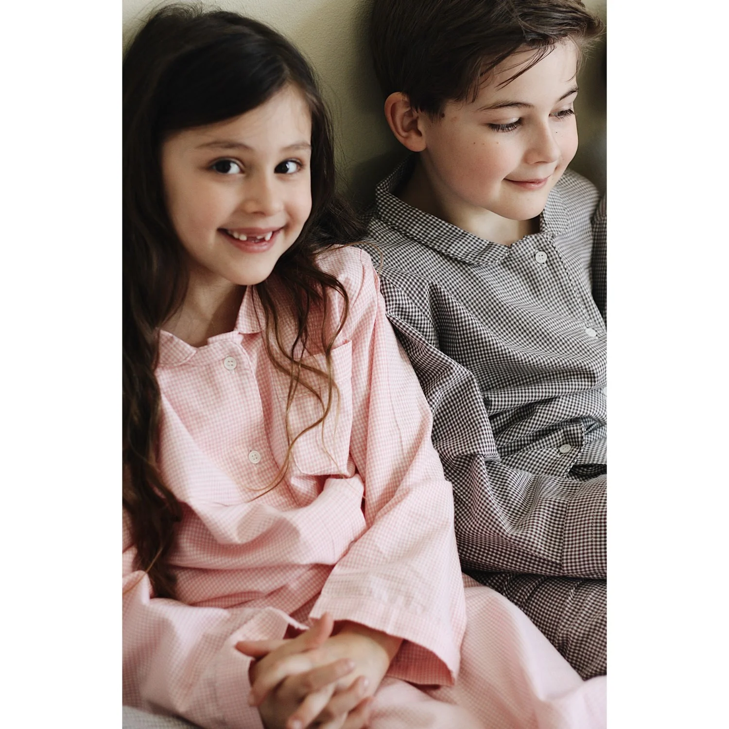 Lalaby Tiny Check Brown Classic Pyjamas - Image 5