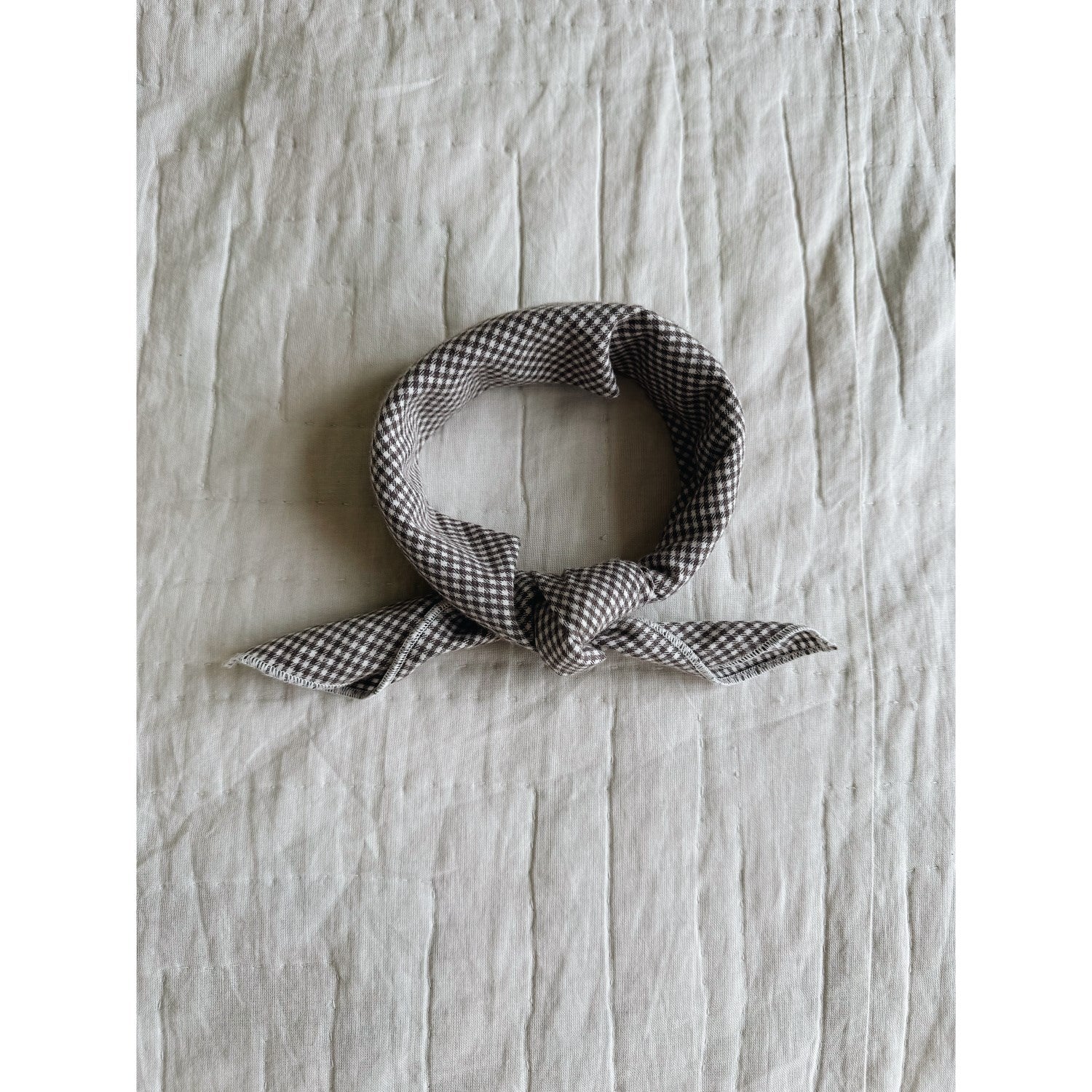 Lalaby Tiny Check Brown Eddie Scarf - Image 2
