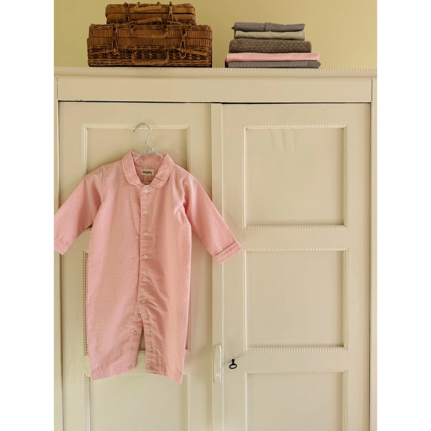 Lalaby Tiny Check Pink Classic Pj Suit - Image 4