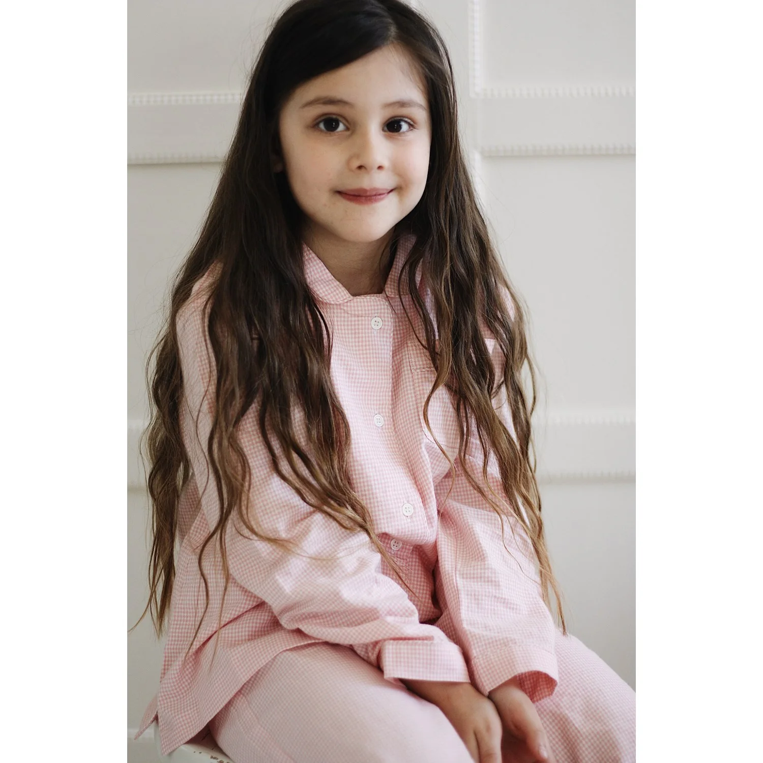 Lalaby Tiny Check Pink Classic Pyjamas - Image 2