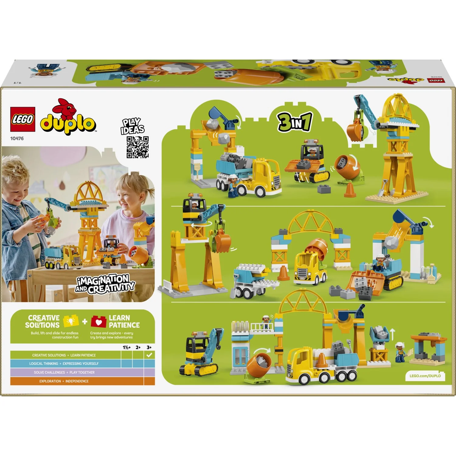 LEGO® DUPLO Town 3-i-1 Byggeplads Med Køretøjer 10476 - Image 4