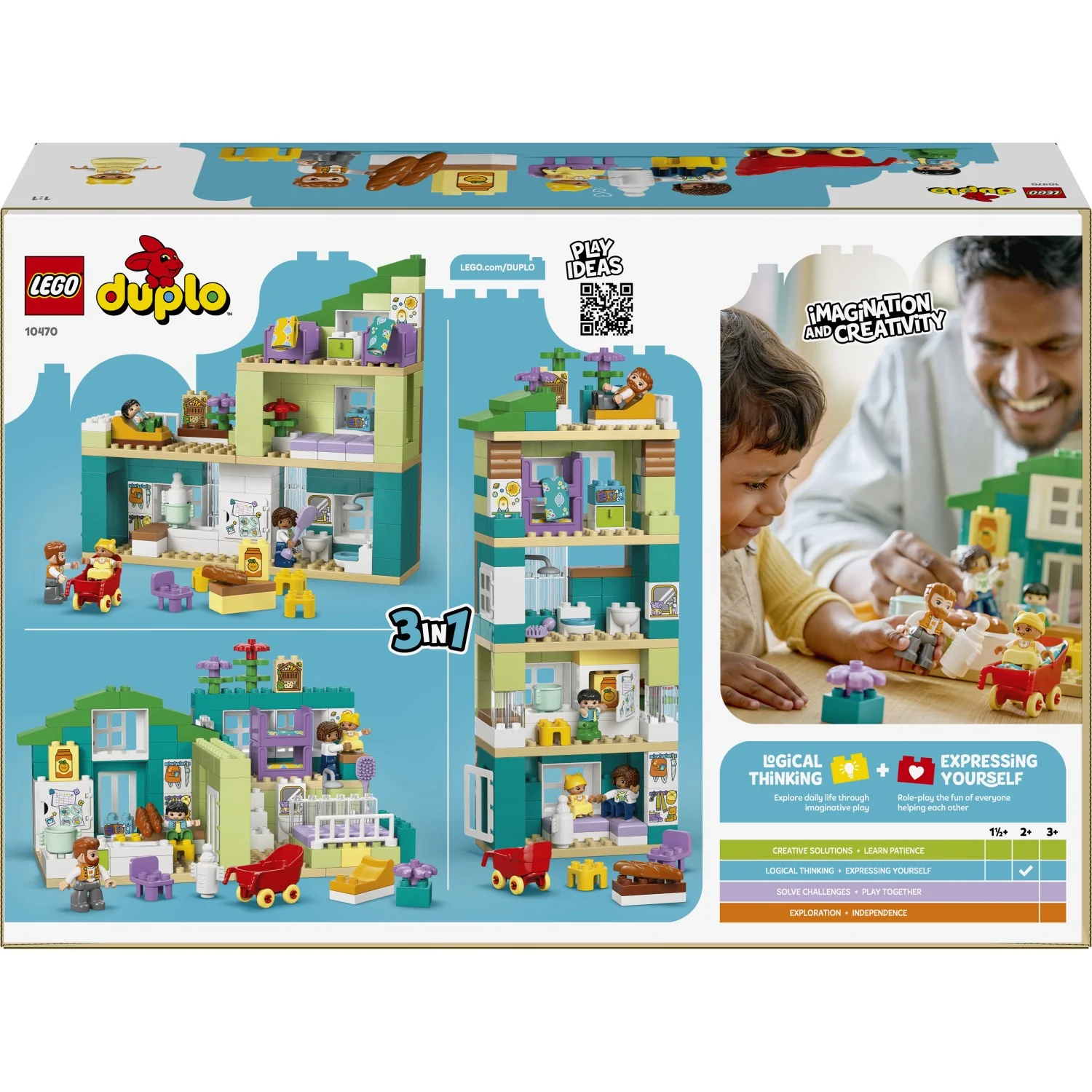 LEGO® DUPLO Town 3-i-1 Moderne Familiehus Med Figurer 10470 - Image 4