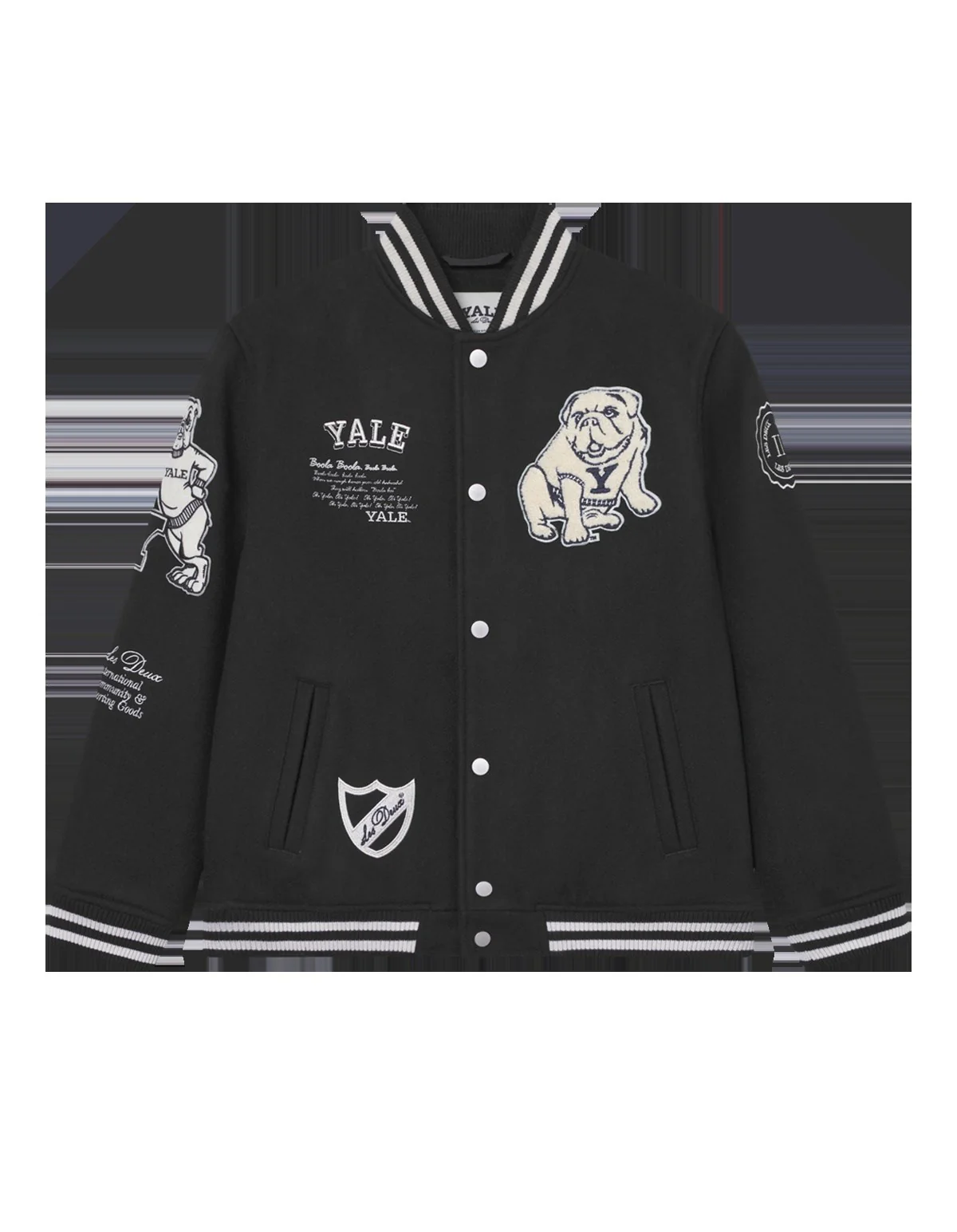 Les Deux Kids Black/Black Yale Wool Varsity Jacket KIDS
