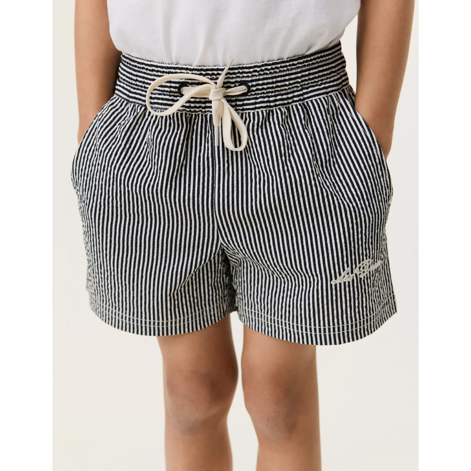 Les Deux Kids Black Stan Stripe Swim Shorts - Image 2