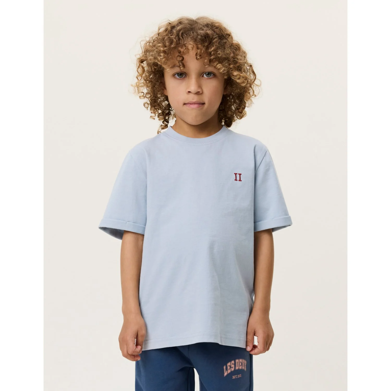 Les Deux Kids Blue Fog Norregaard Contrast T-Shirt - Image 3