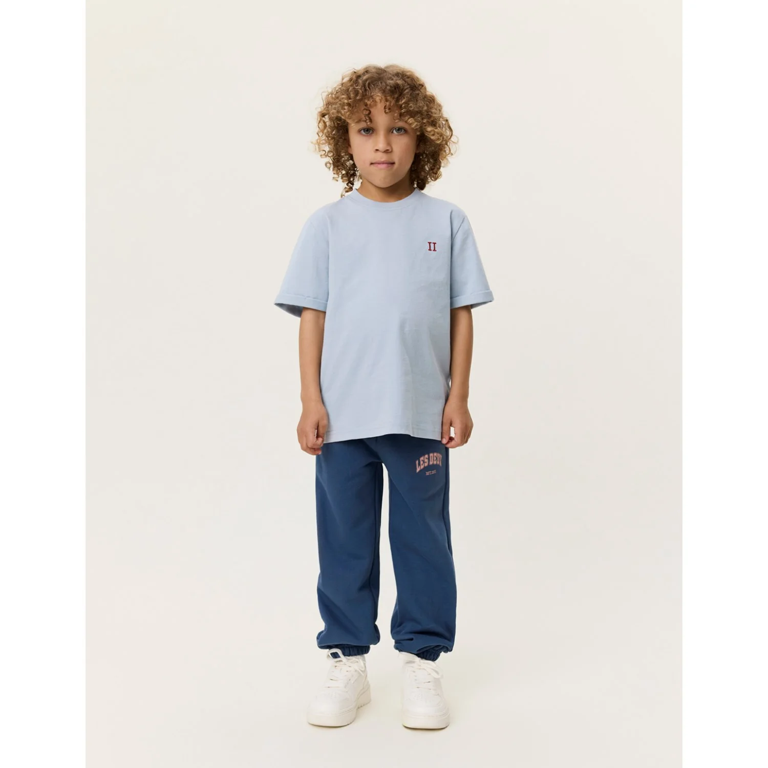 Les Deux Kids Blue Fog Norregaard Contrast T-Shirt - Image 6