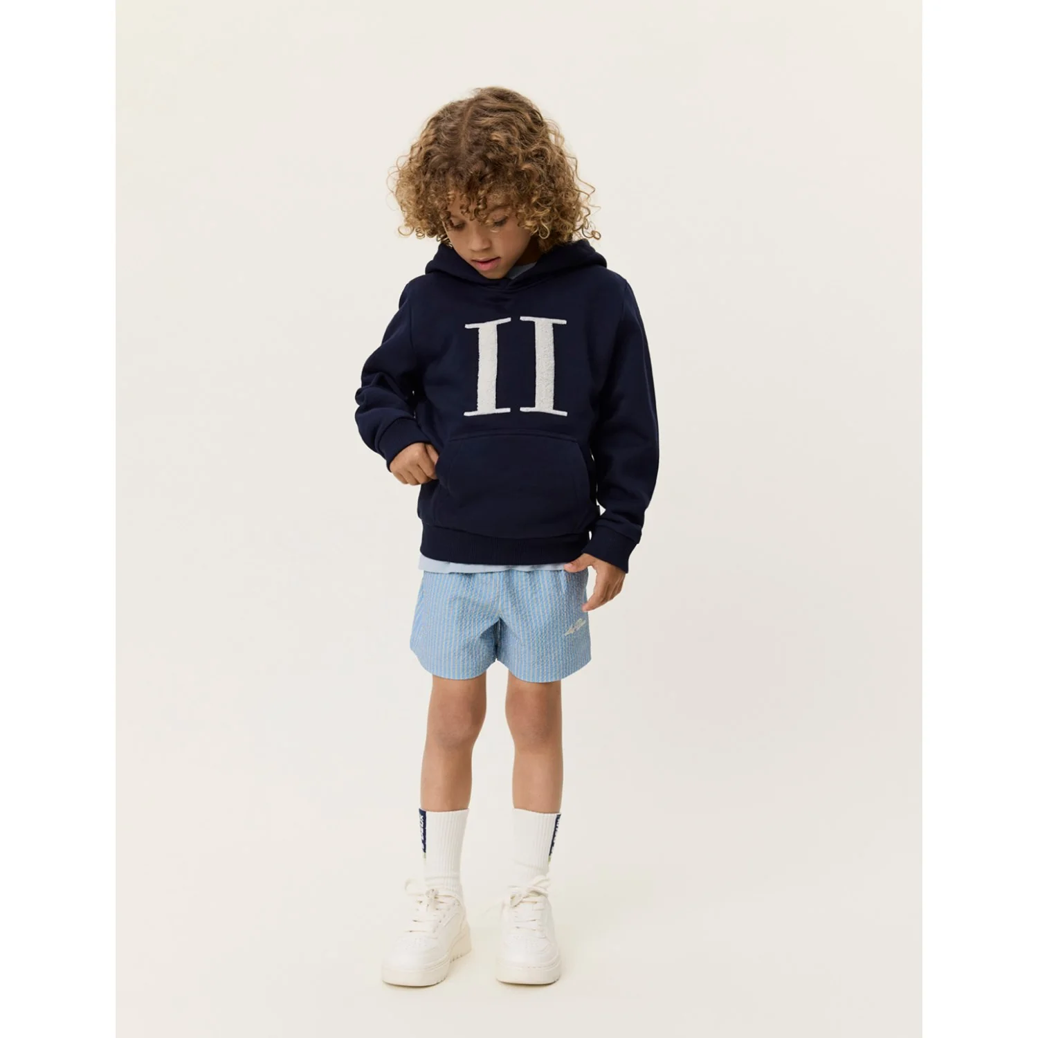 Les Deux Kids Dark Navy Encore Bouclé Hoodie - Image 3
