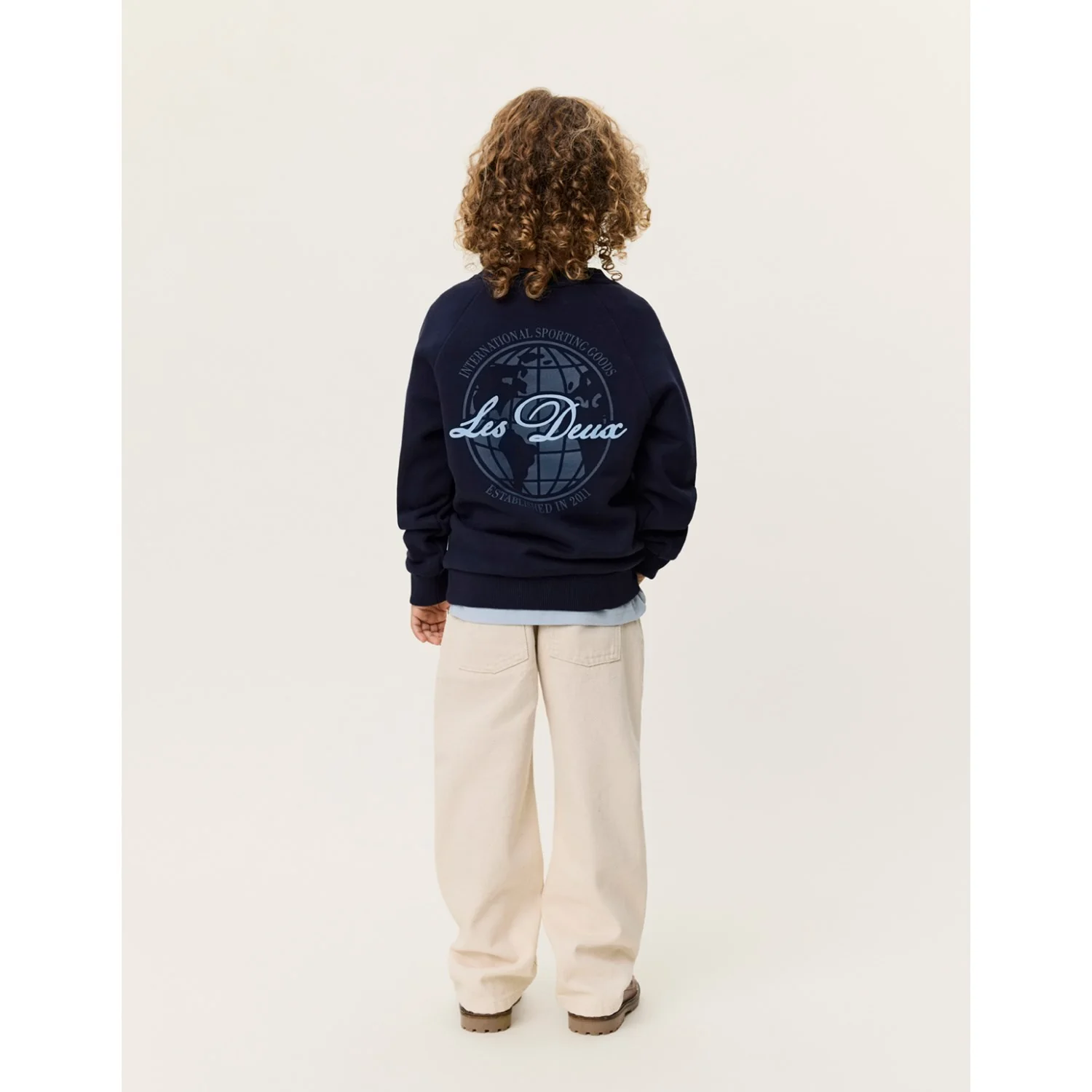 Les Deux Kids Dark Navy Globe Sweatshirt - Image 8